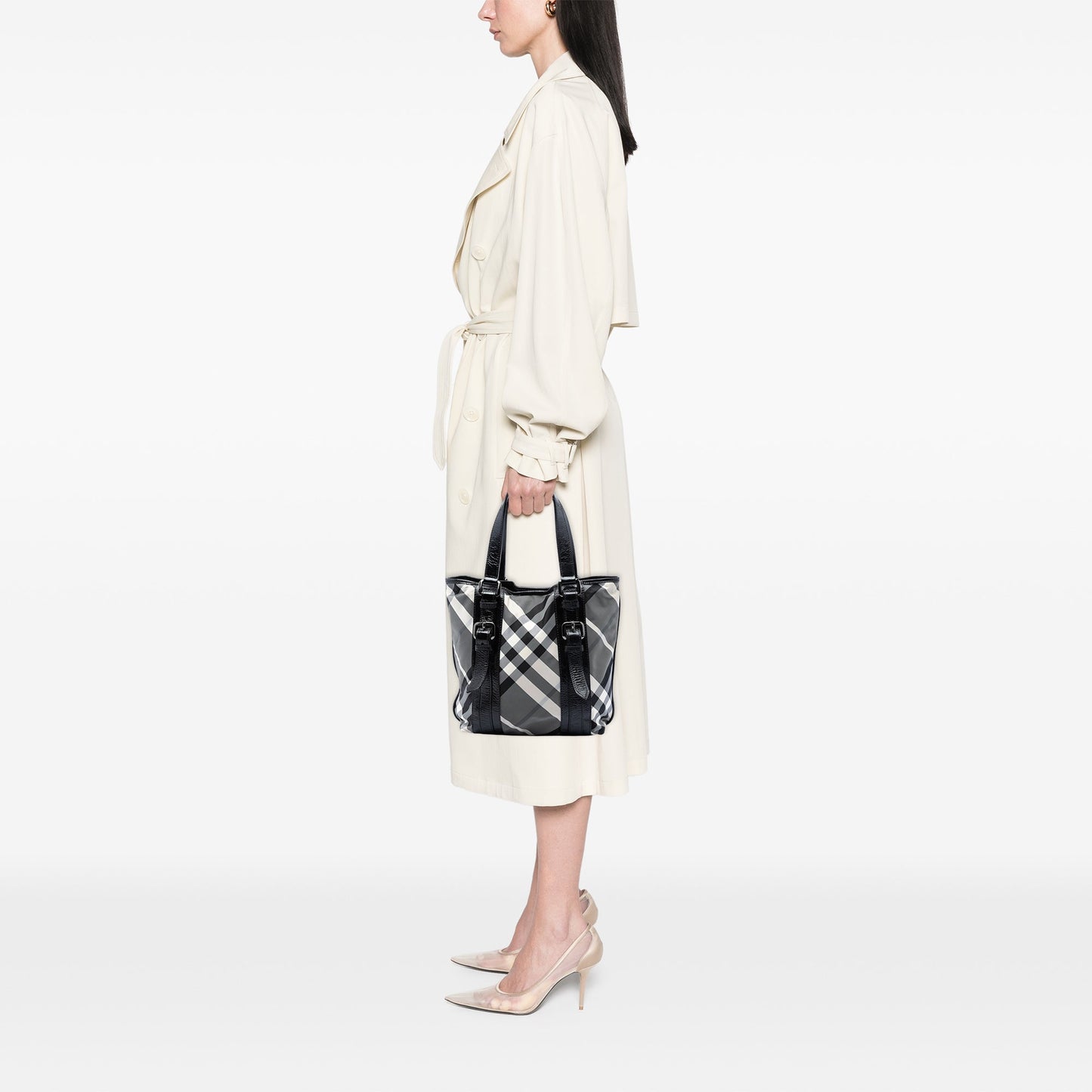 Burberry Small Beat Check Nylon Victoria Tote