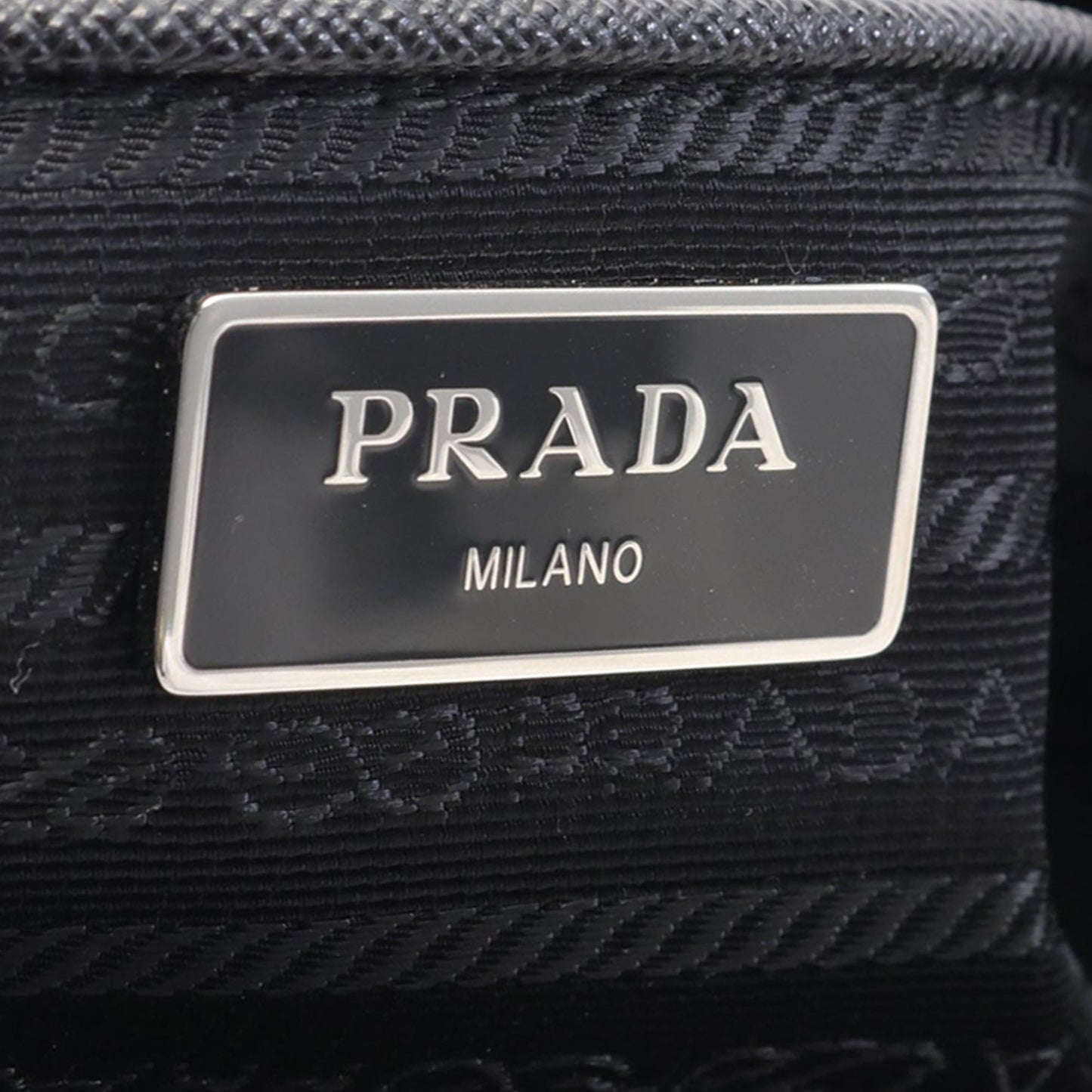 Prada Saffiano Trimmed Tessuto Zip Double Buckle Messenger Bag