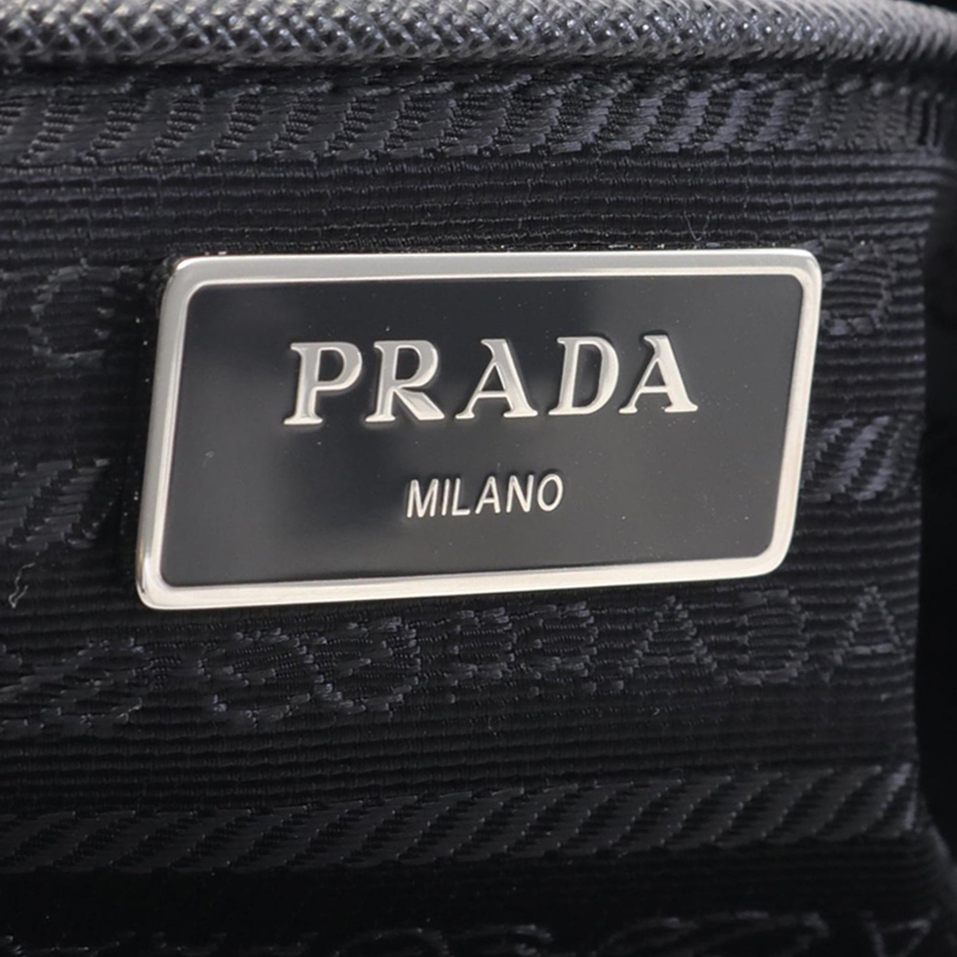Prada Saffiano Trimmed Tessuto Zip Double Buckle Messenger Bag