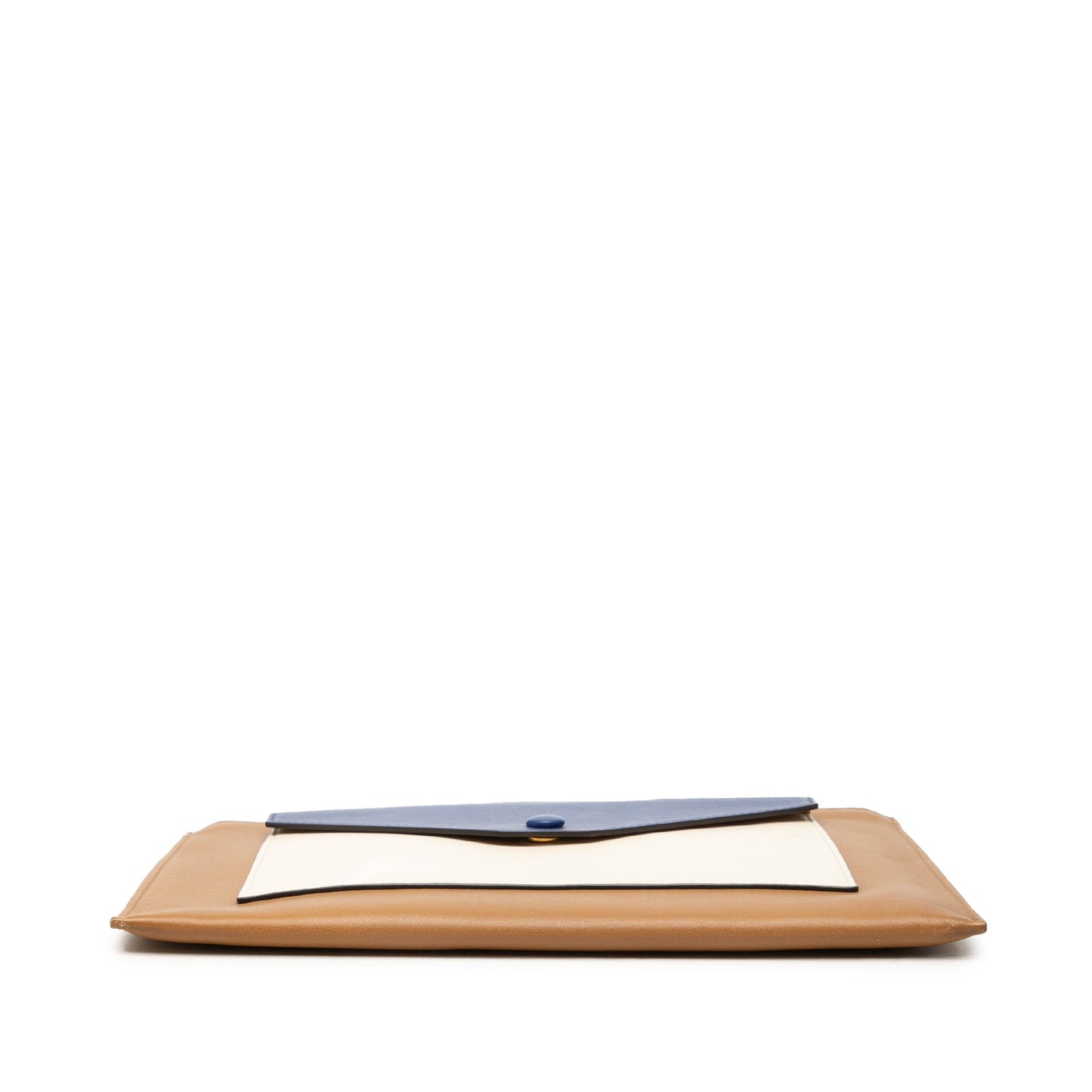 Celine Tricolor Leather Pocket Envelope Zip Clutch