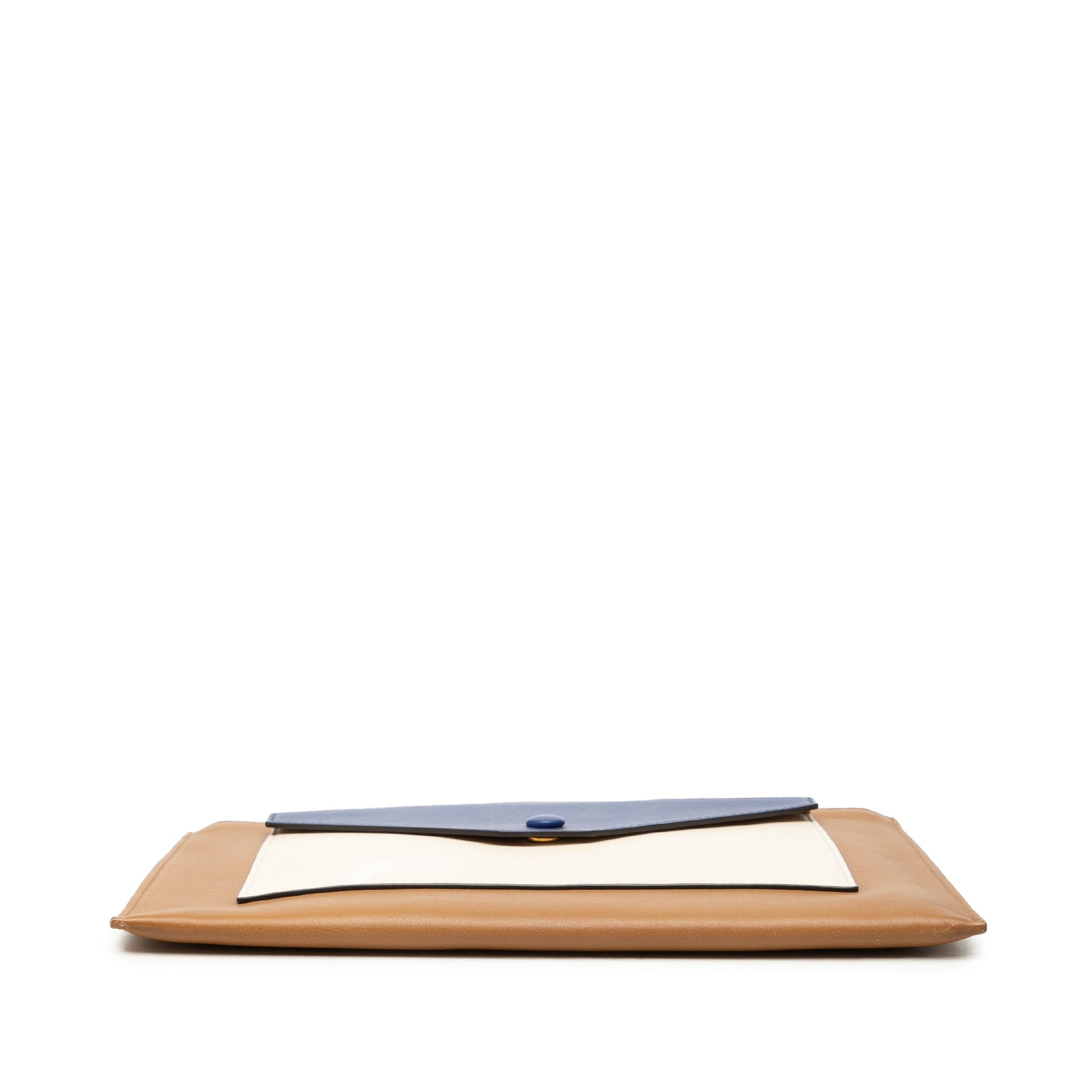 Celine Tricolor Leather Pocket Envelope Zip Clutch