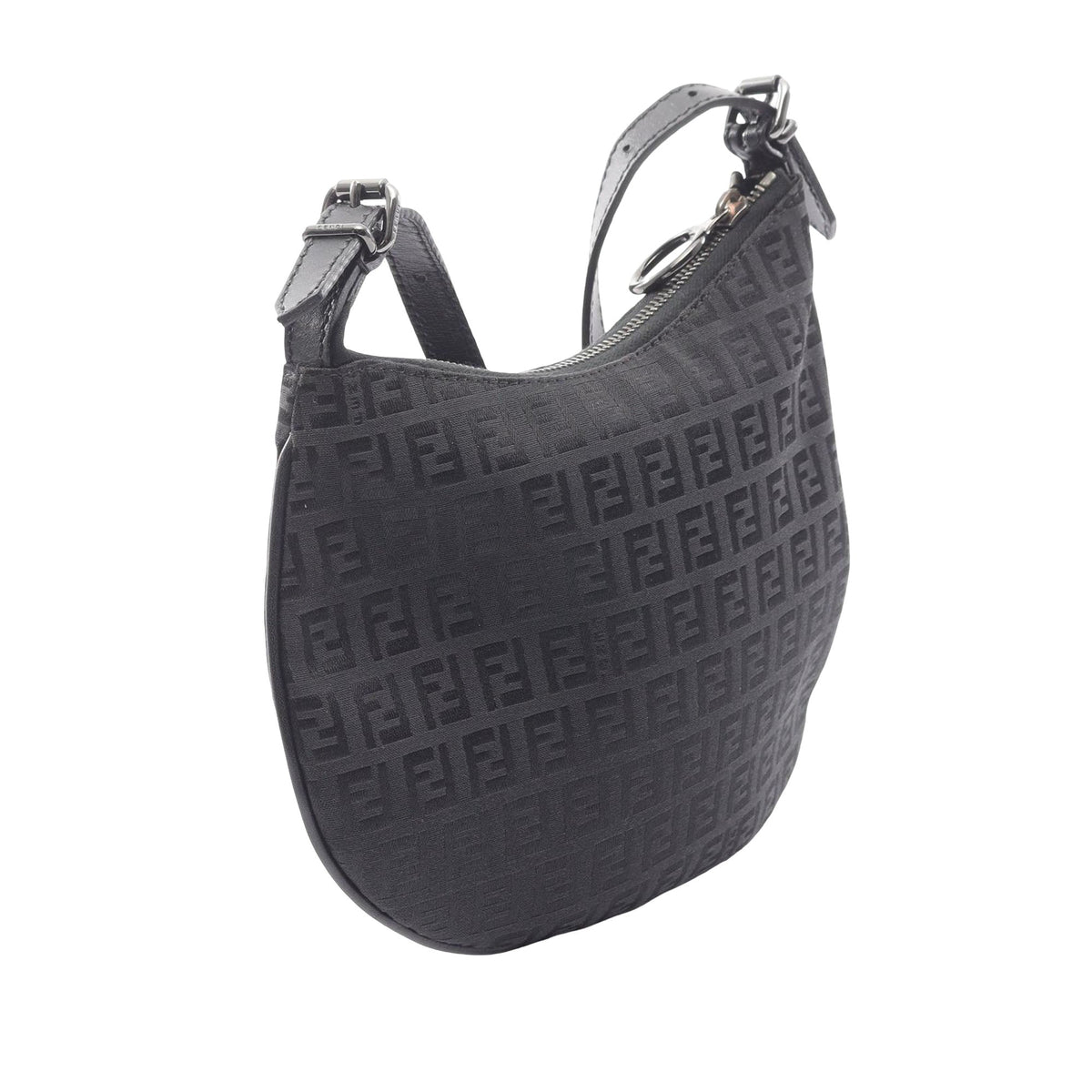 Fendi Zucchino Canvas Oyster Shoulder Bag