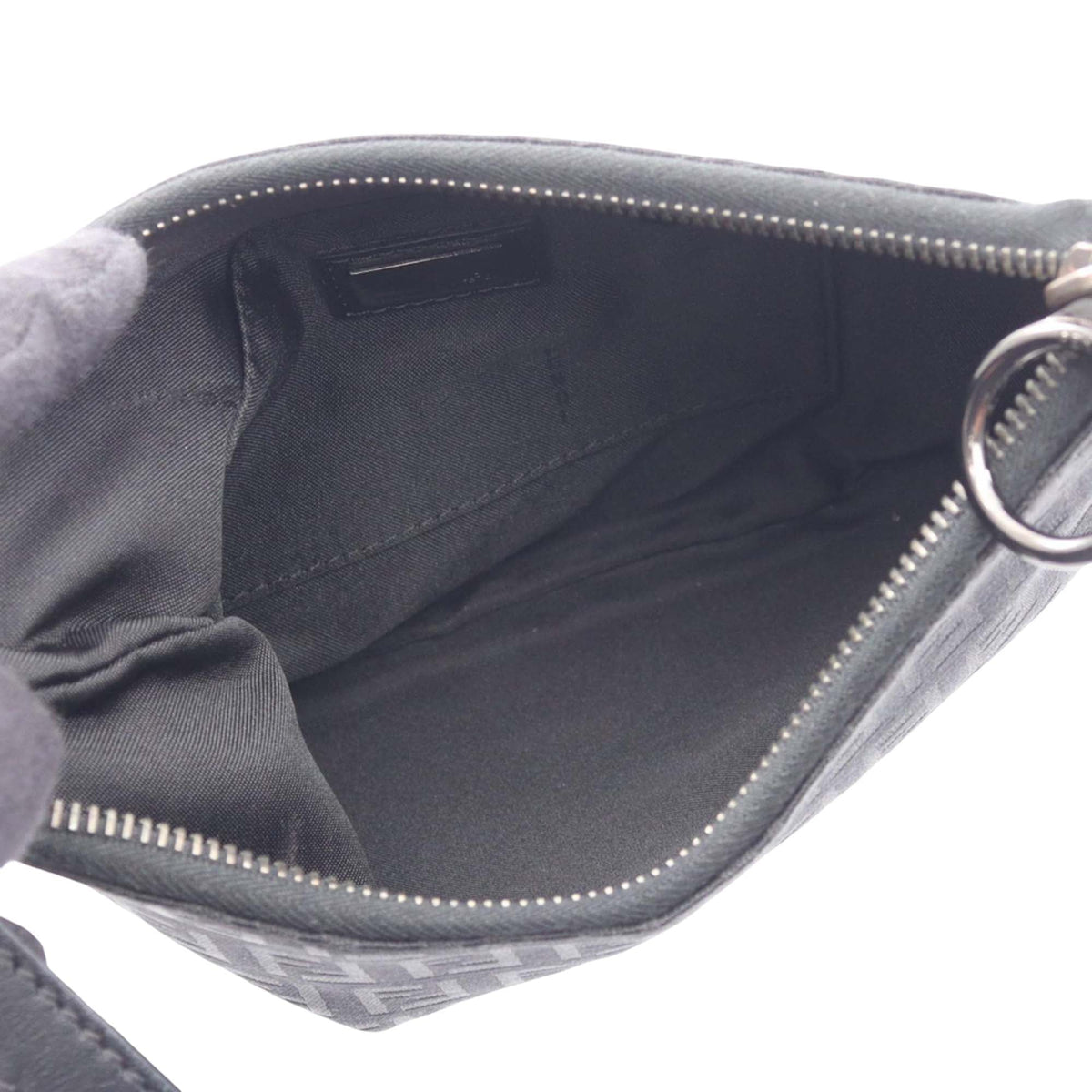Fendi Zucchino Canvas Oyster Shoulder Bag
