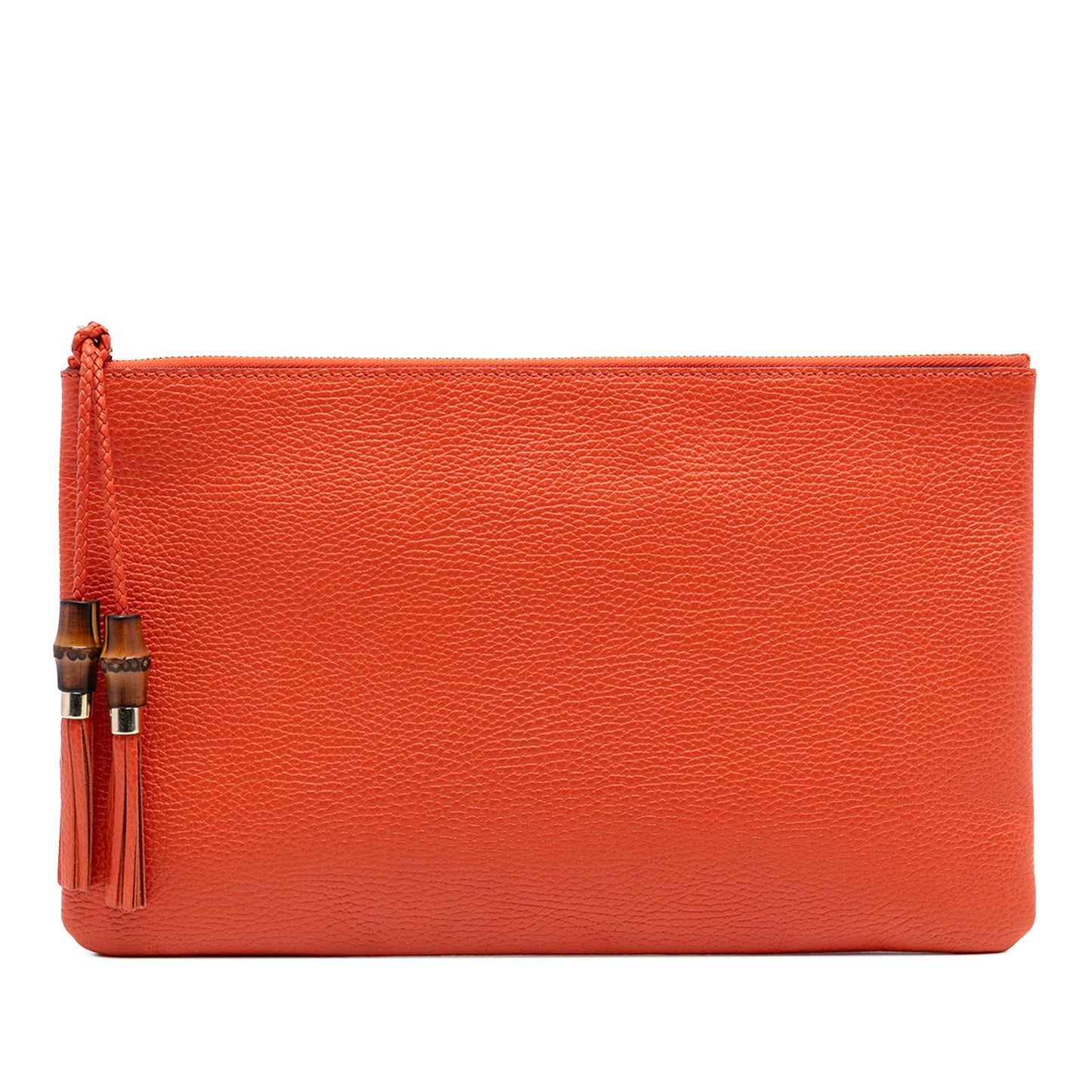 Gucci Calfskin Bamboo Tassel Clutch