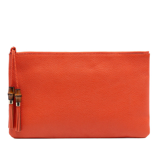 Gucci Calfskin Bamboo Tassel Clutch