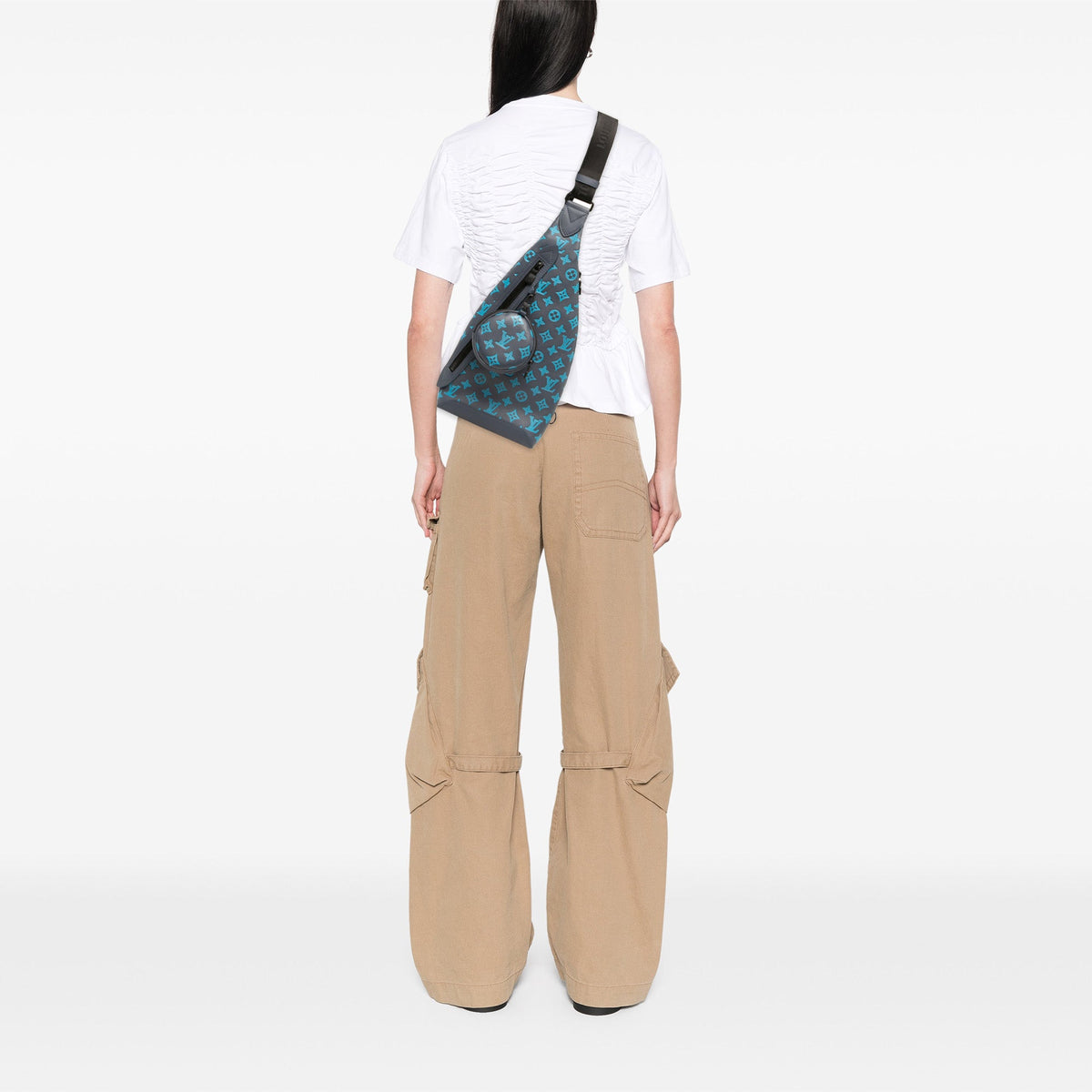Louis Vuitton Monogram Shadow Duo Sling — Blue