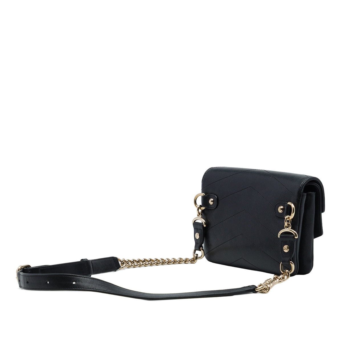 Chanel CC Chevron Sheepskin Double Envelope Flap