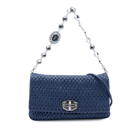 Miu Miu Matelasse Nappa Crystal Chain Satchel
