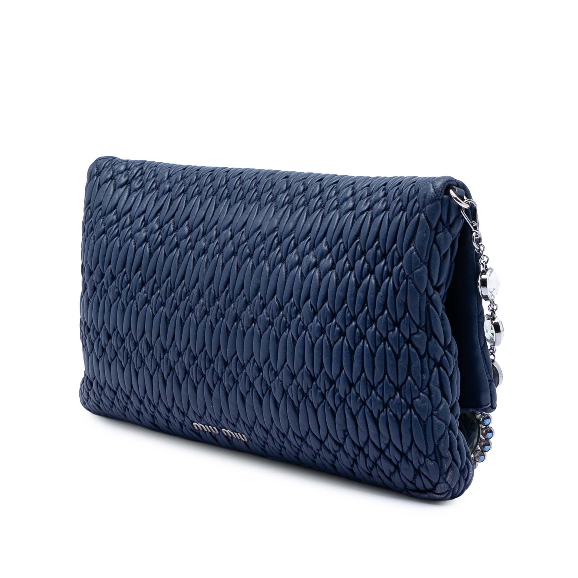 Miu Miu Matelasse Nappa Crystal Chain Satchel