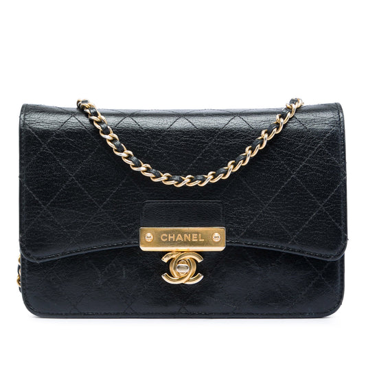 Chanel Stitched Goatskin Golden CC Wallet On Chain