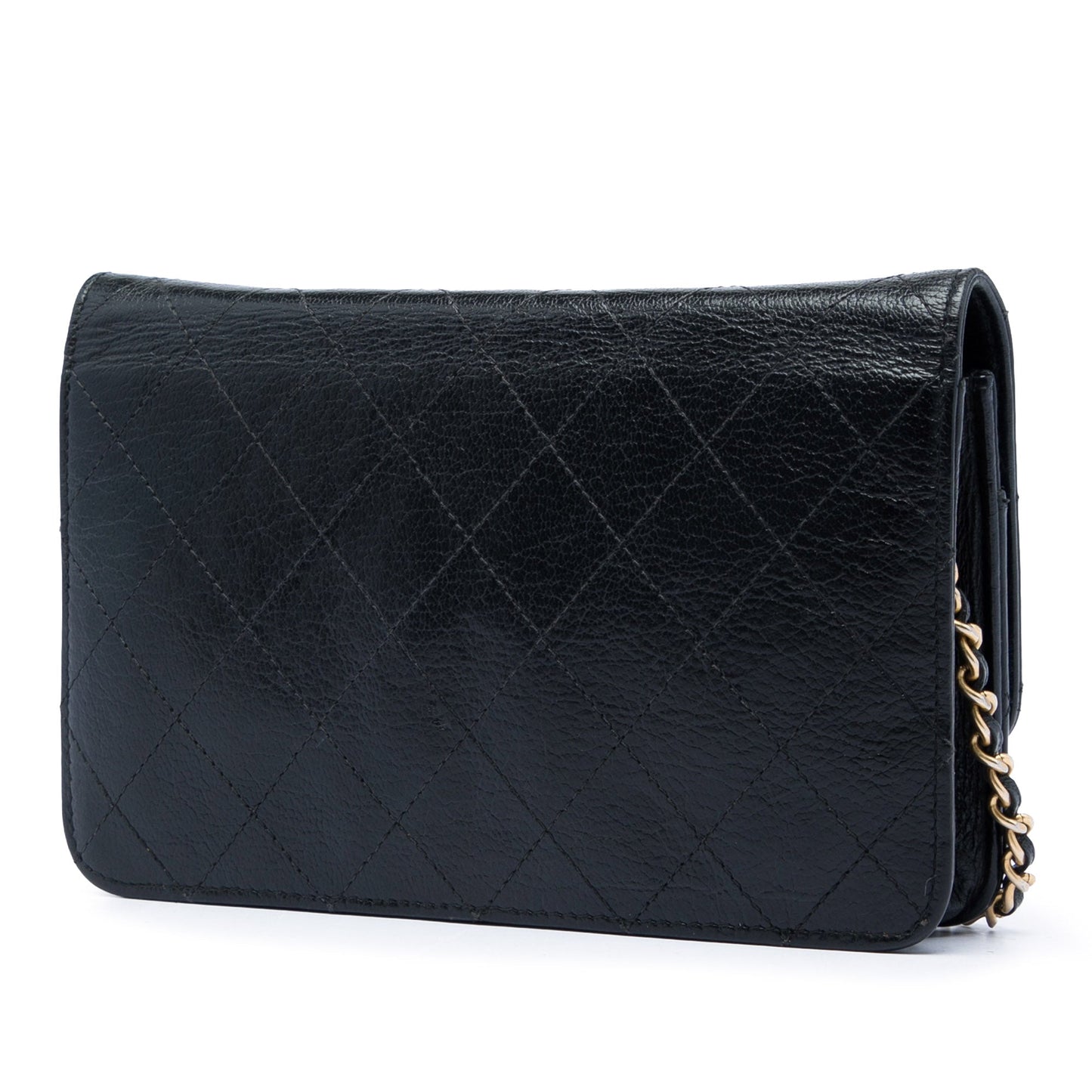 Chanel Stitched Goatskin Golden CC Wallet On Chain