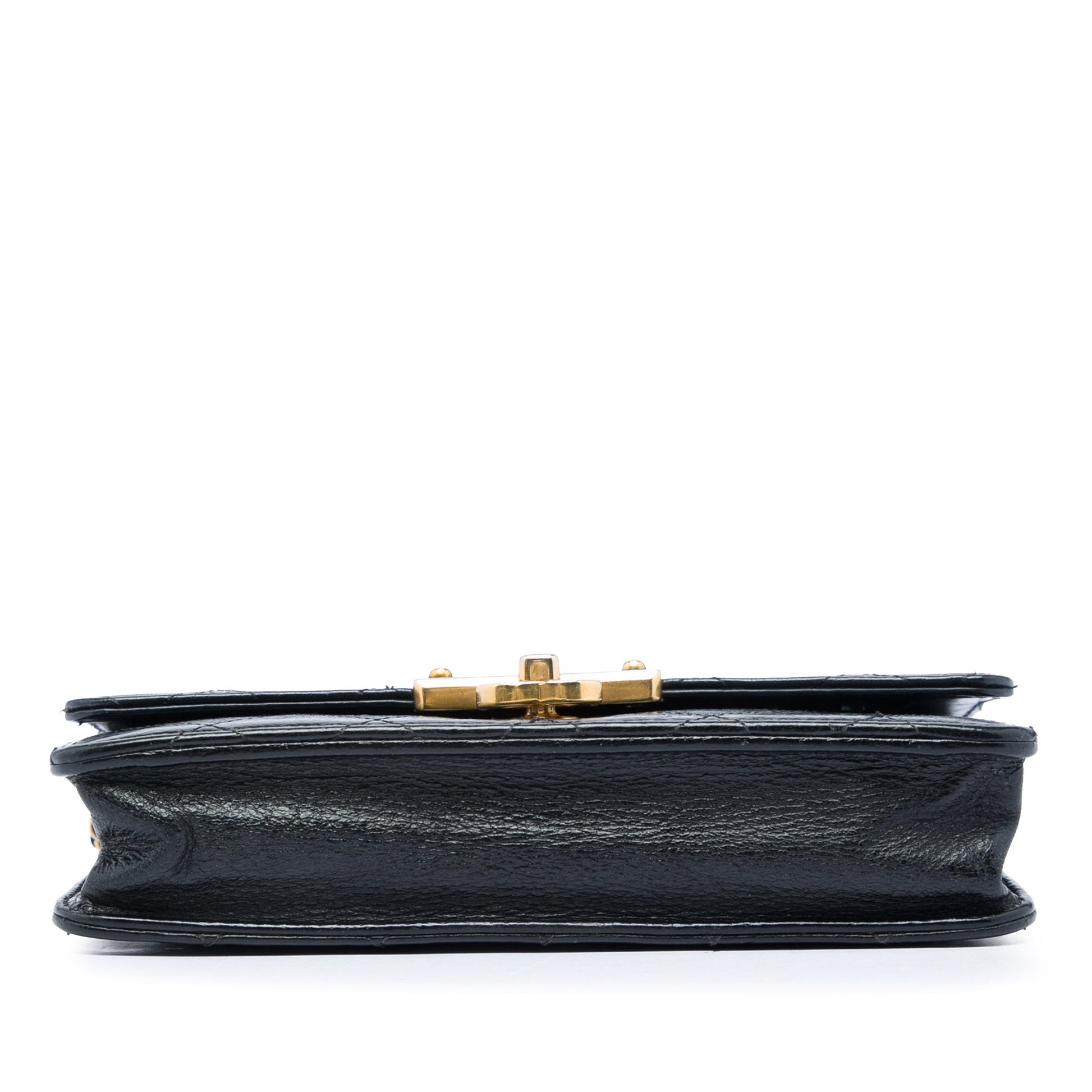 Chanel Stitched Goatskin Golden CC Wallet On Chain