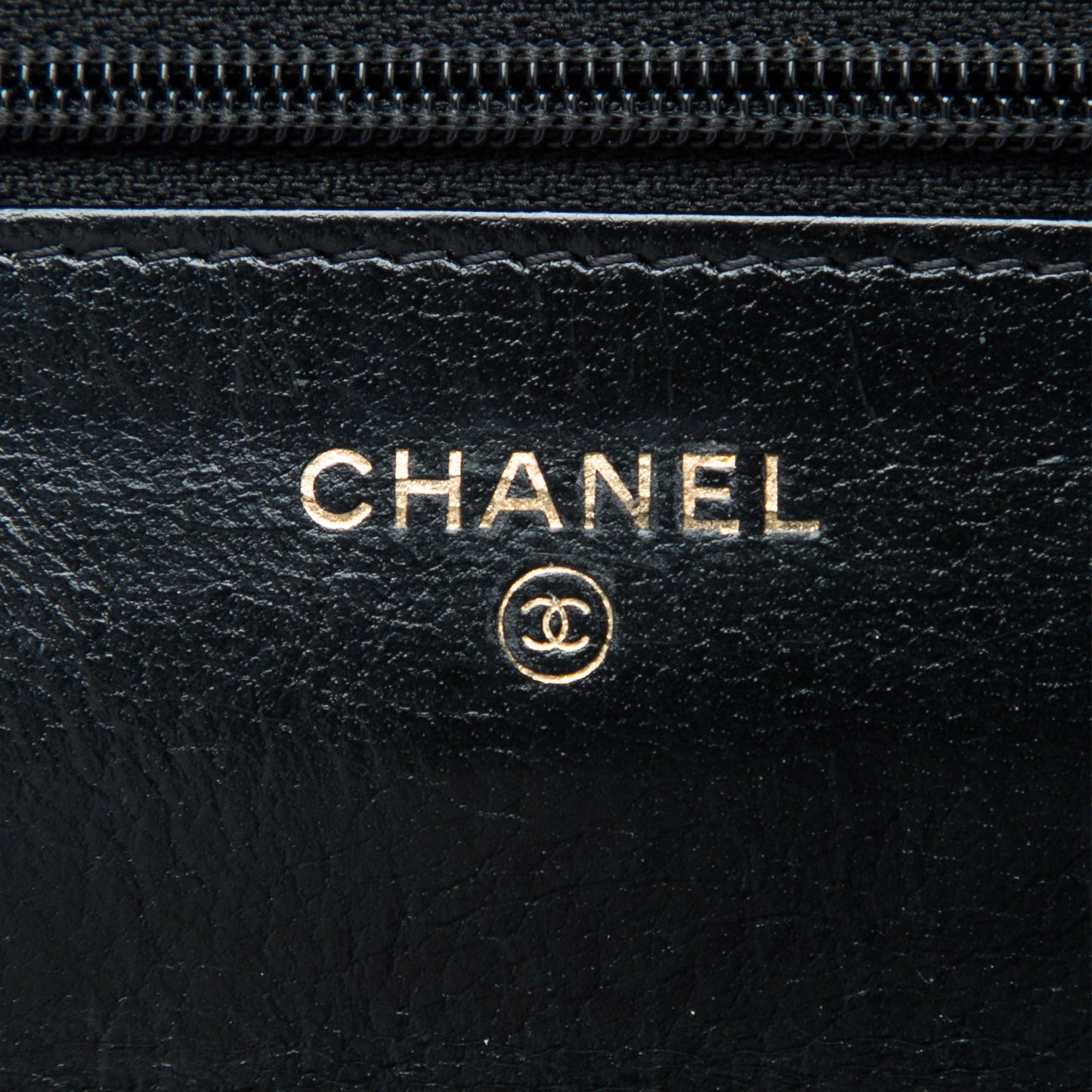 Chanel Stitched Goatskin Golden CC Wallet On Chain