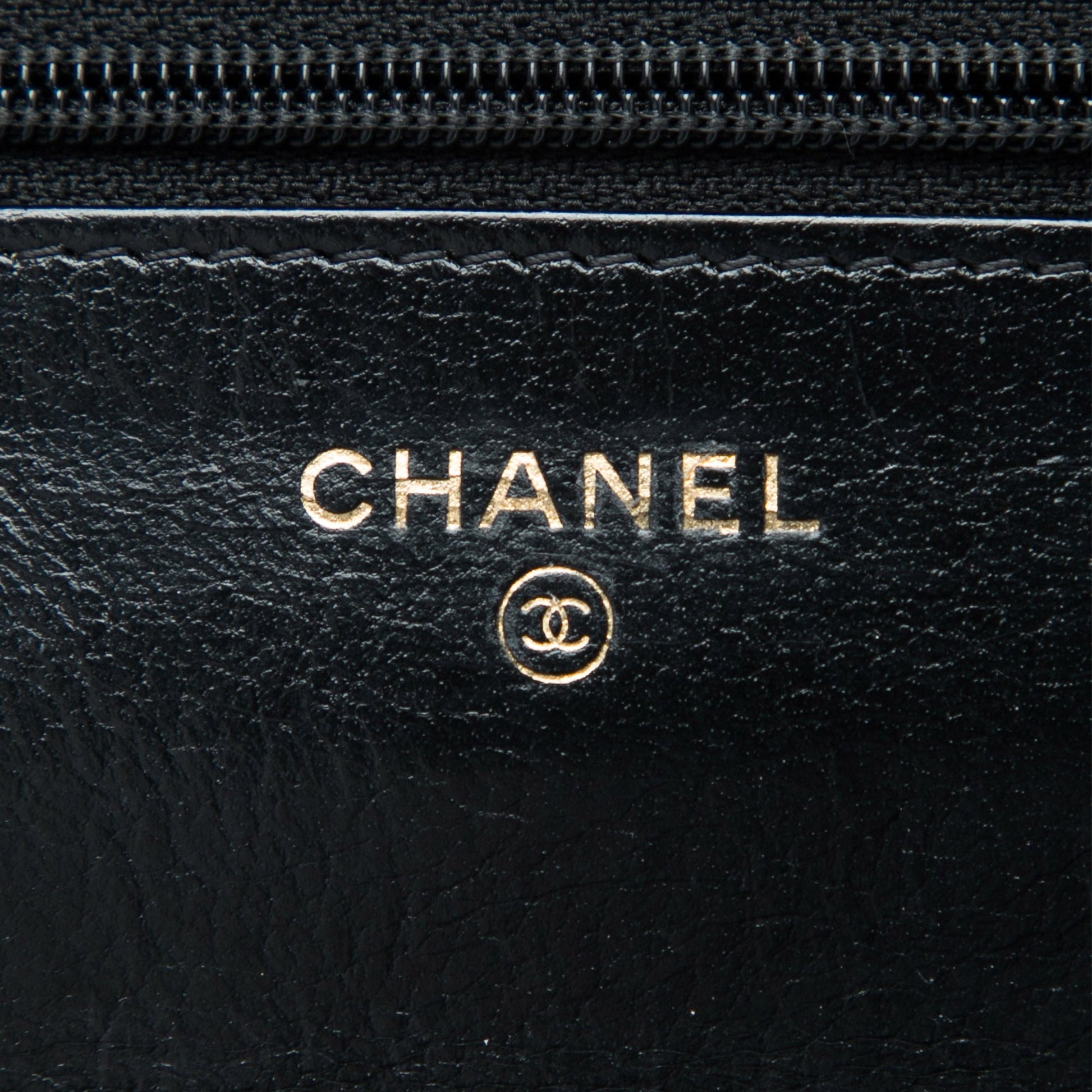 Chanel Stitched Goatskin Golden CC Wallet On Chain