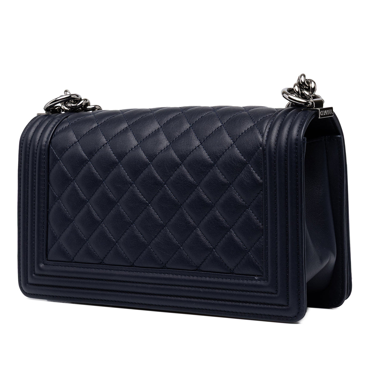 Chanel Old Medium Quilted Lambskin Boy Flap — Blue