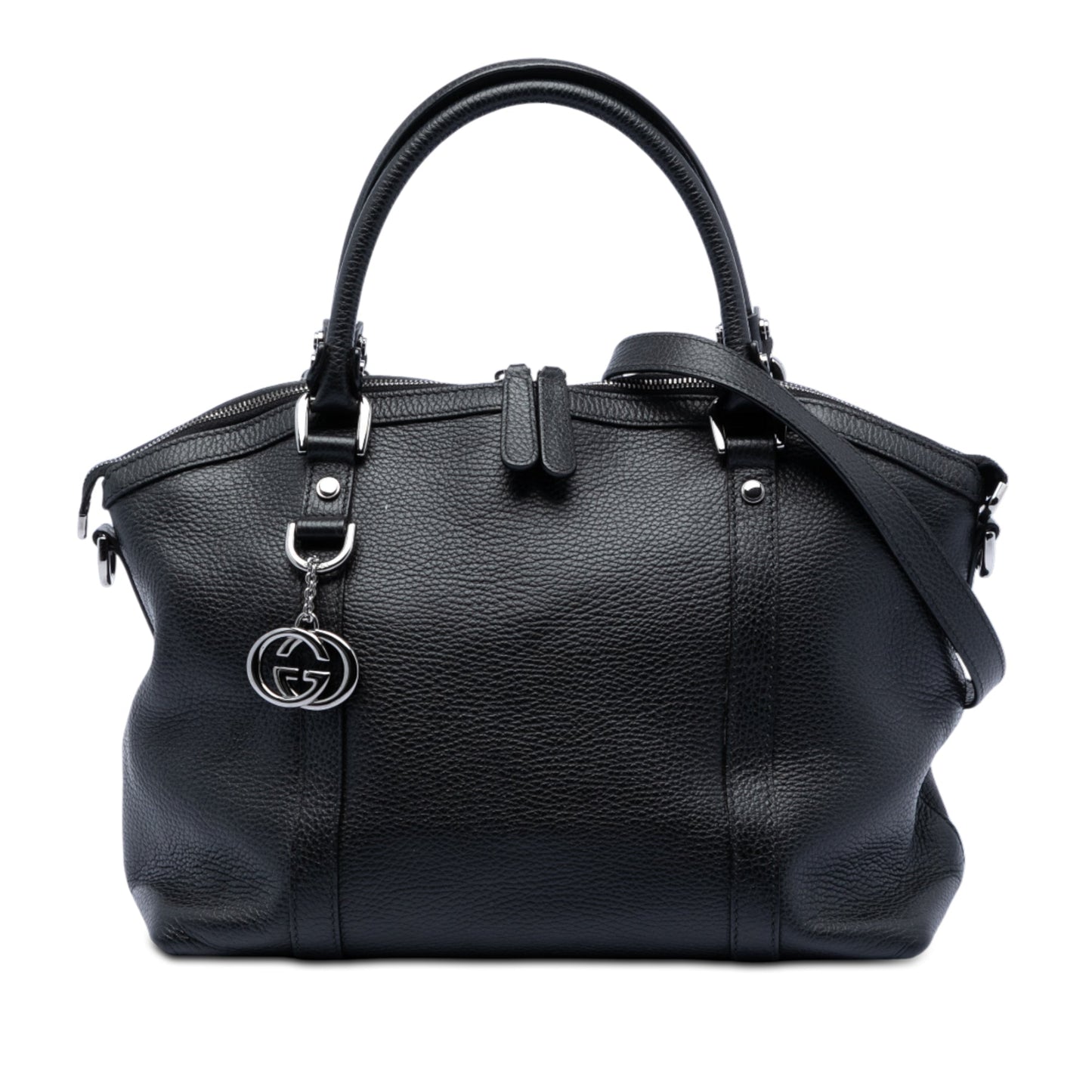 Gucci Leather GG Charm Dome Satchel