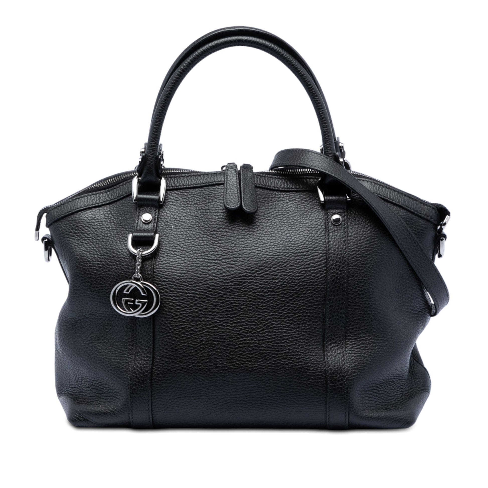 Gucci Leather GG Charm Dome Satchel