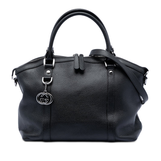 Gucci Leather GG Charm Dome Satchel