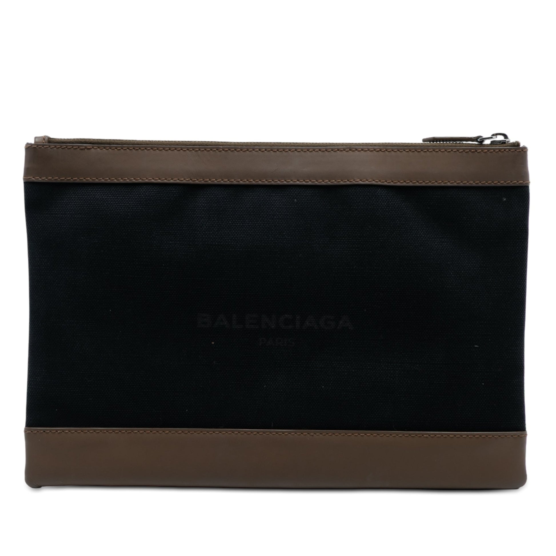 Balenciaga Canvas Navy Clip M Clutch