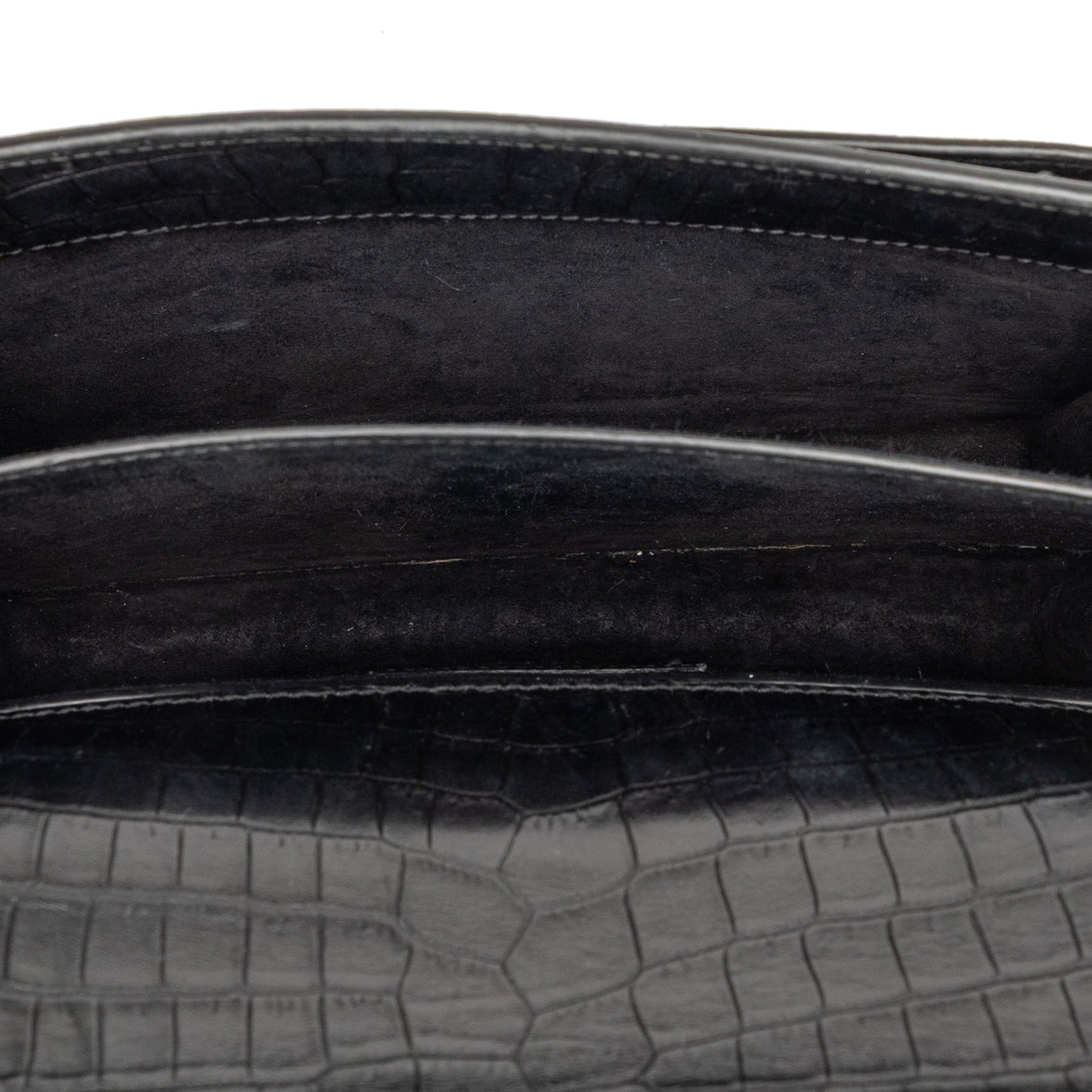 Saint Laurent Medium Croc Embossed Leather Monogram Sunset Crossbody