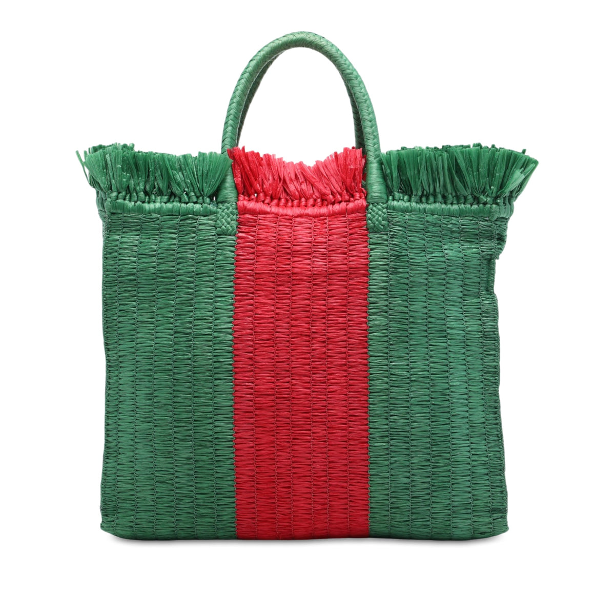 Gucci Raffia Web Cestino Tote