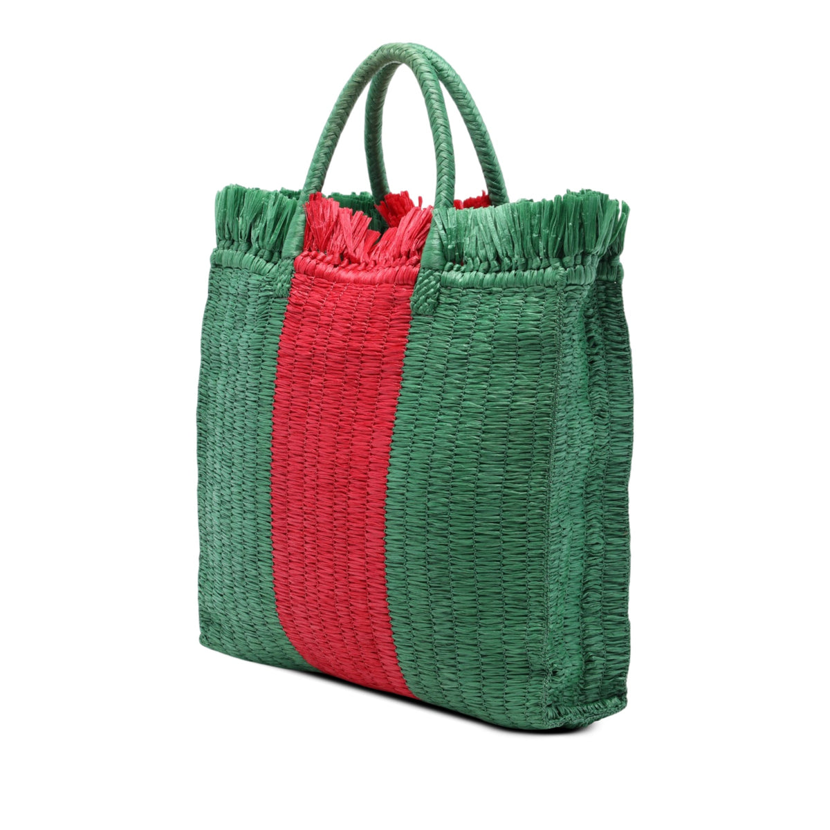Gucci Raffia Web Cestino Tote