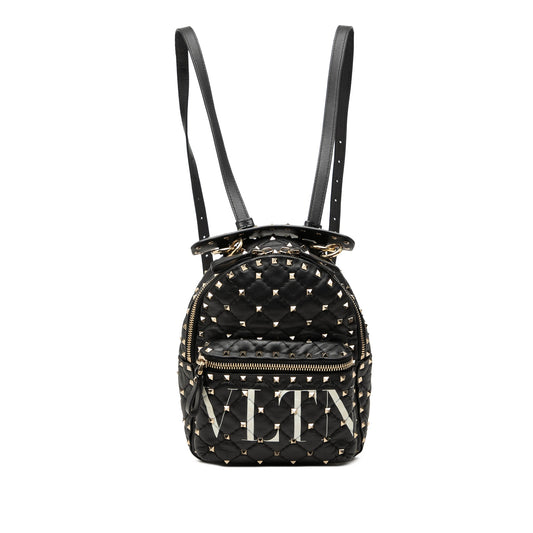 Valentino Mini Nappa VLTN Rockstud Spike Backpack — Black