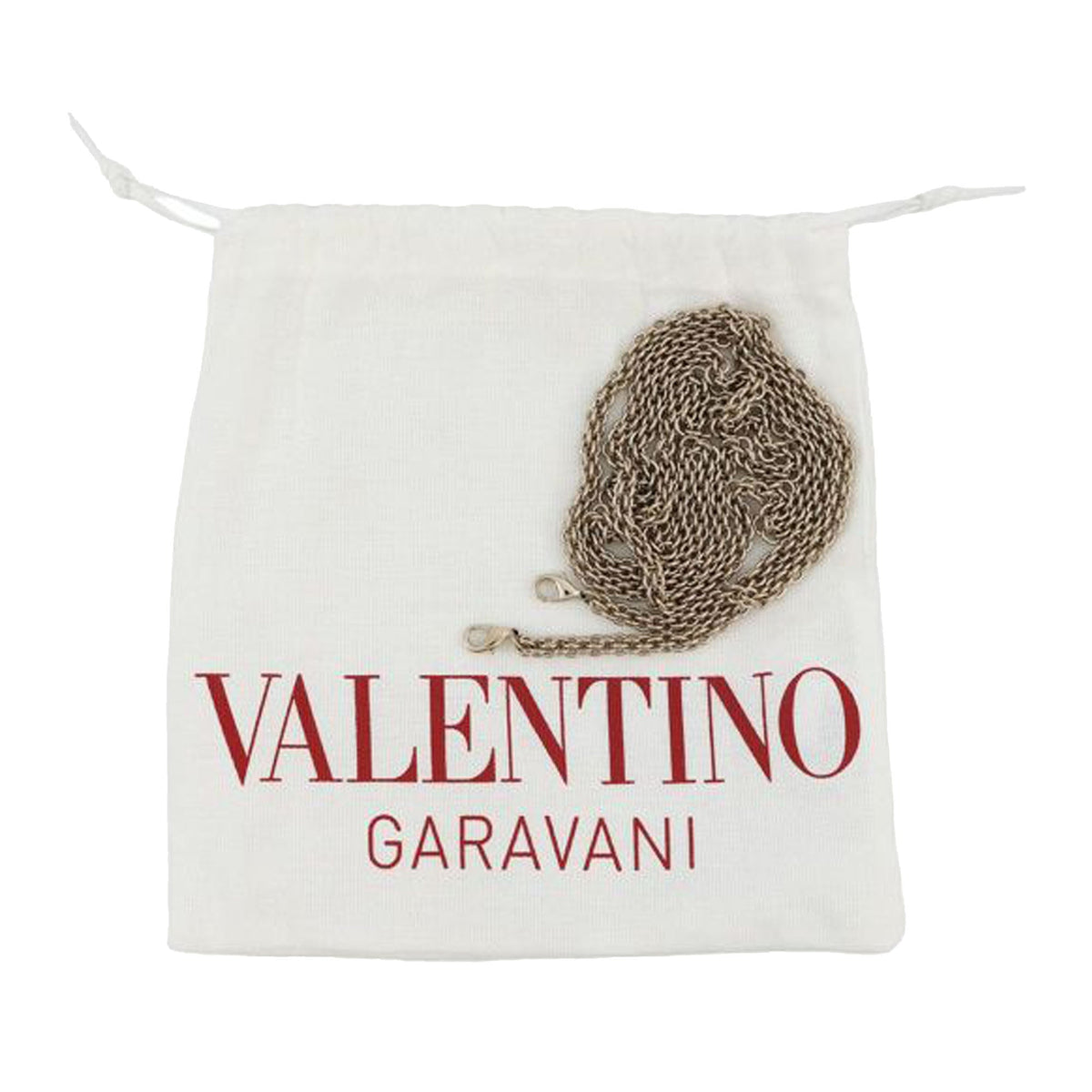 Valentino Leather VLogo Card Case on Chain — Pink