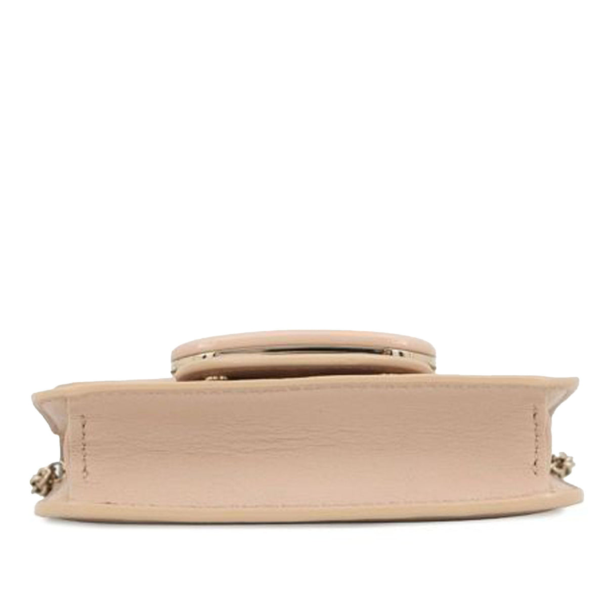 Valentino Leather VLogo Card Case on Chain — Pink