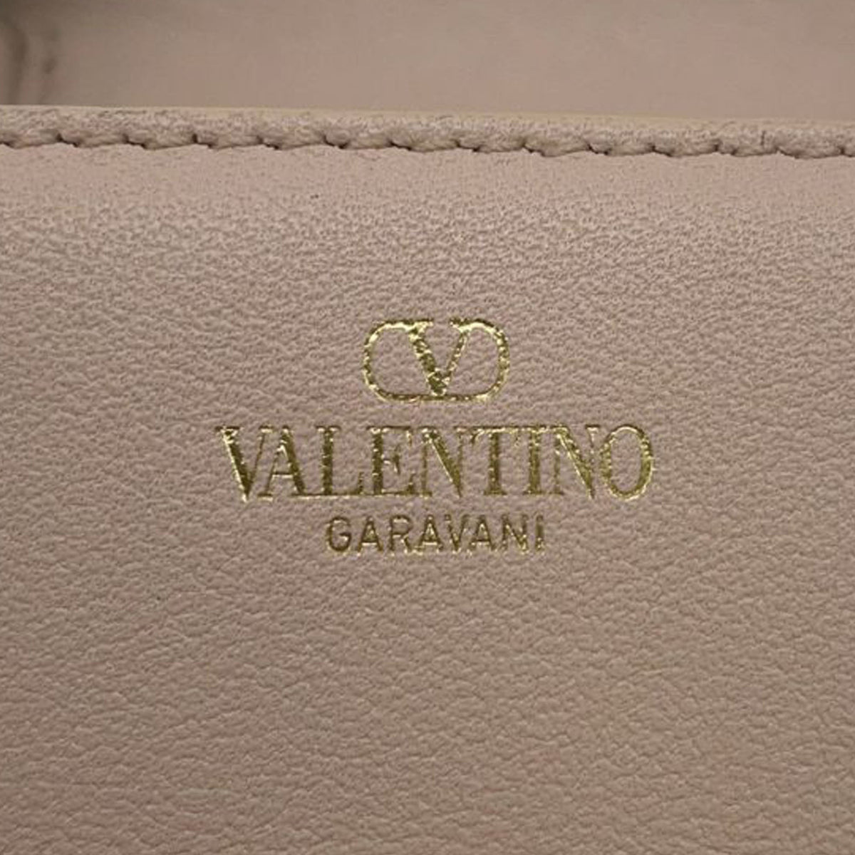 Valentino Leather VLogo Card Case on Chain — Pink