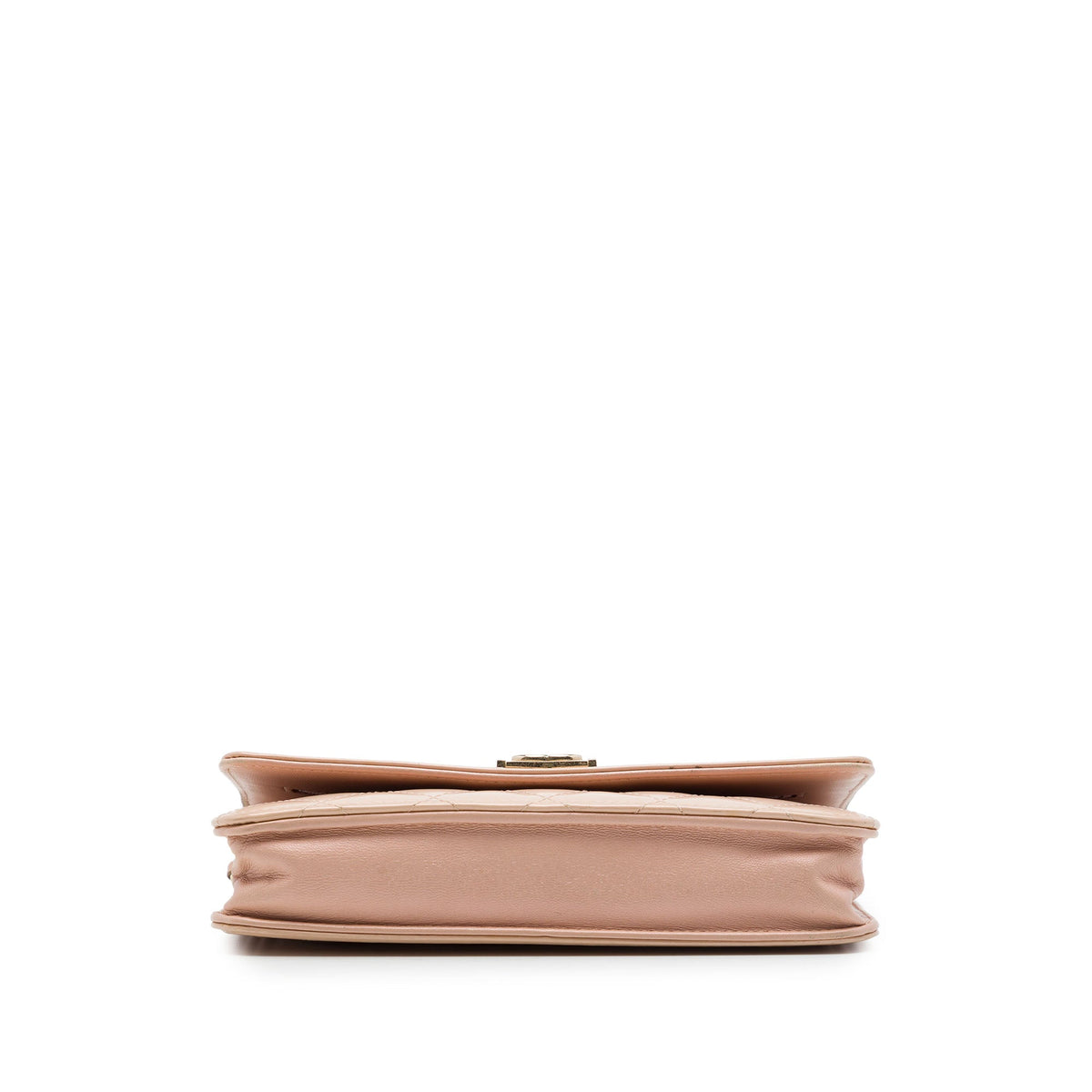 Chanel Quilted Patent Boy Wallet on Chain — Brown