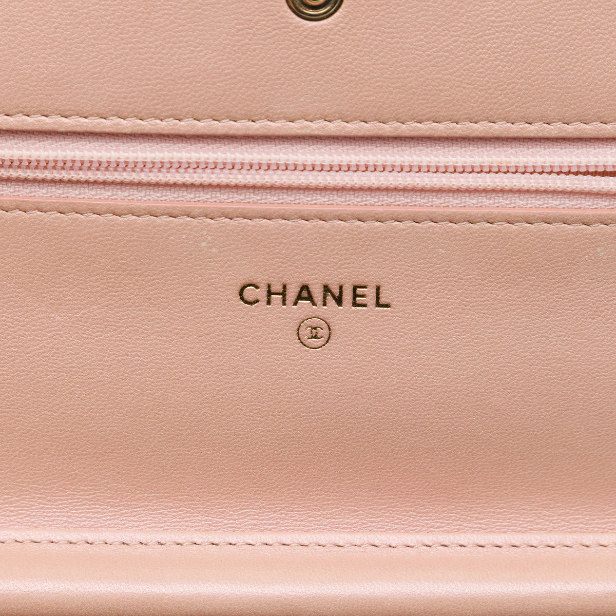 Chanel Quilted Patent Boy Wallet on Chain — Brown