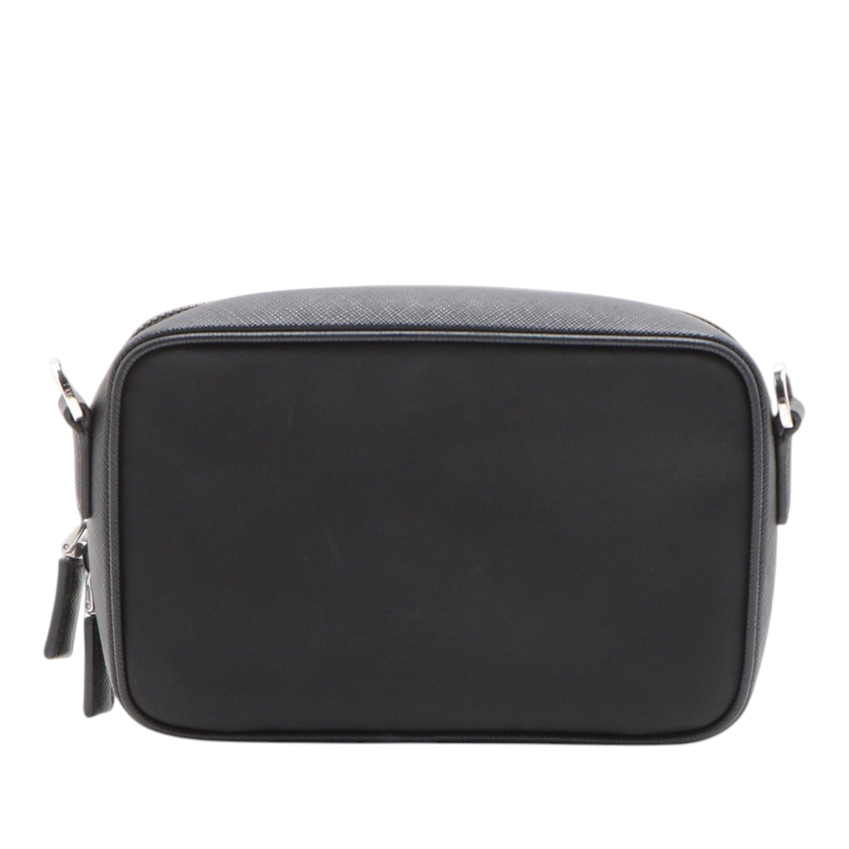 Prada Medium Saffiano Trimmed Re Nylon Brique Satchel — Black