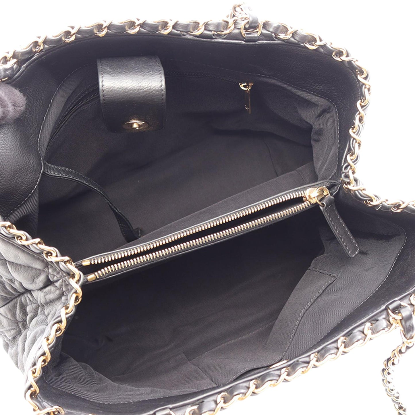 Chanel Quilted Aged Calfskin Chain Me Tote