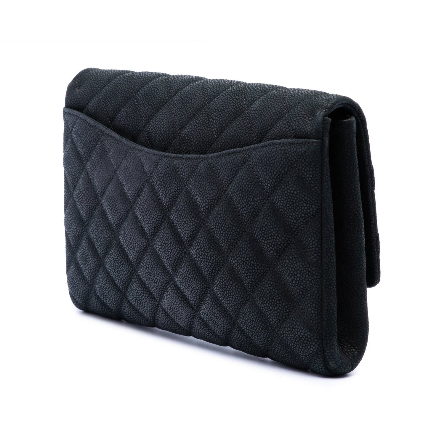 Chanel CC Quilted Caviar Flap Clutch with Chain