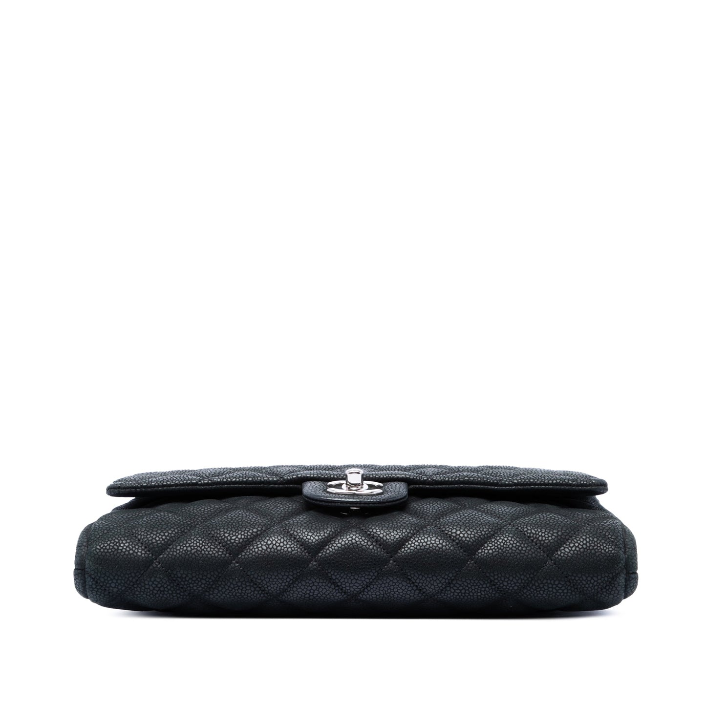 Chanel CC Quilted Caviar Flap Clutch with Chain