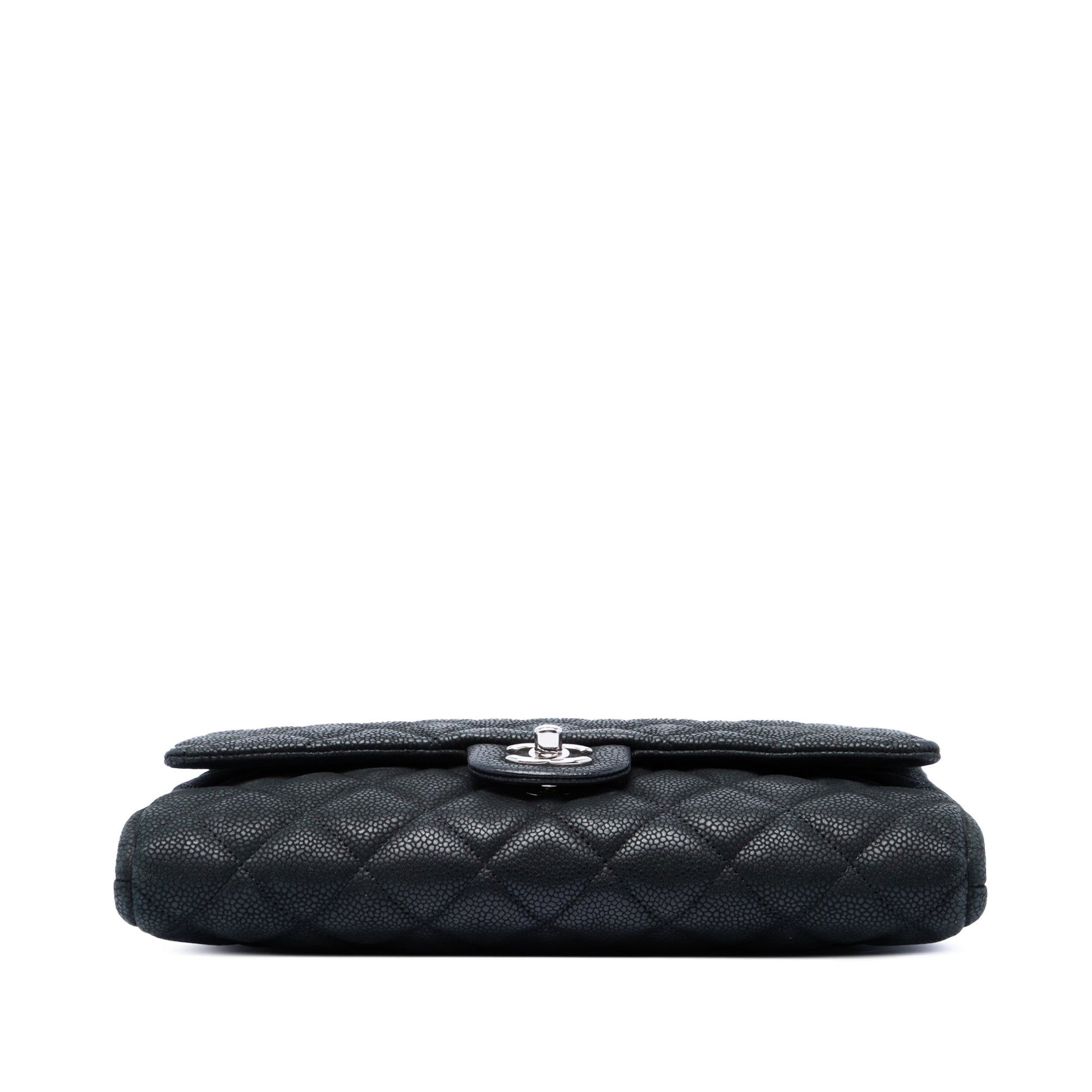 Chanel CC Quilted Caviar Flap Clutch with Chain