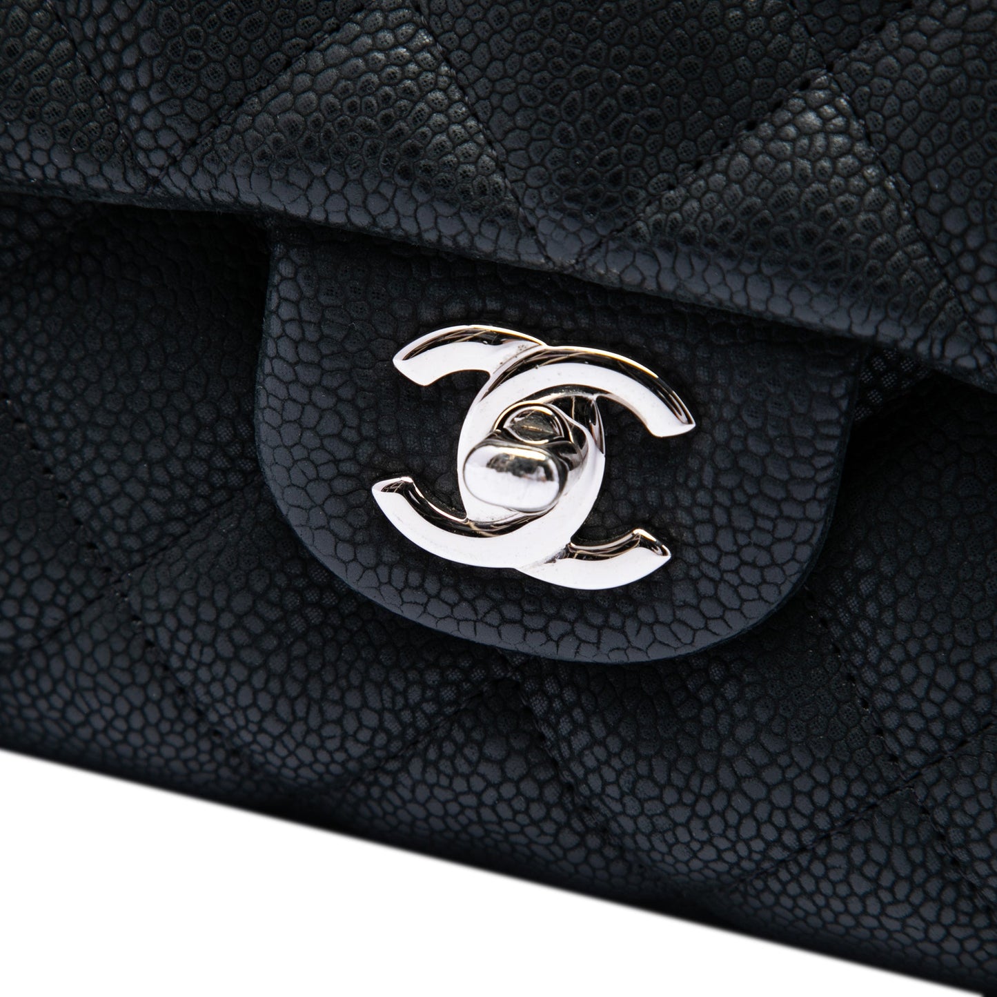 Chanel CC Quilted Caviar Flap Clutch with Chain