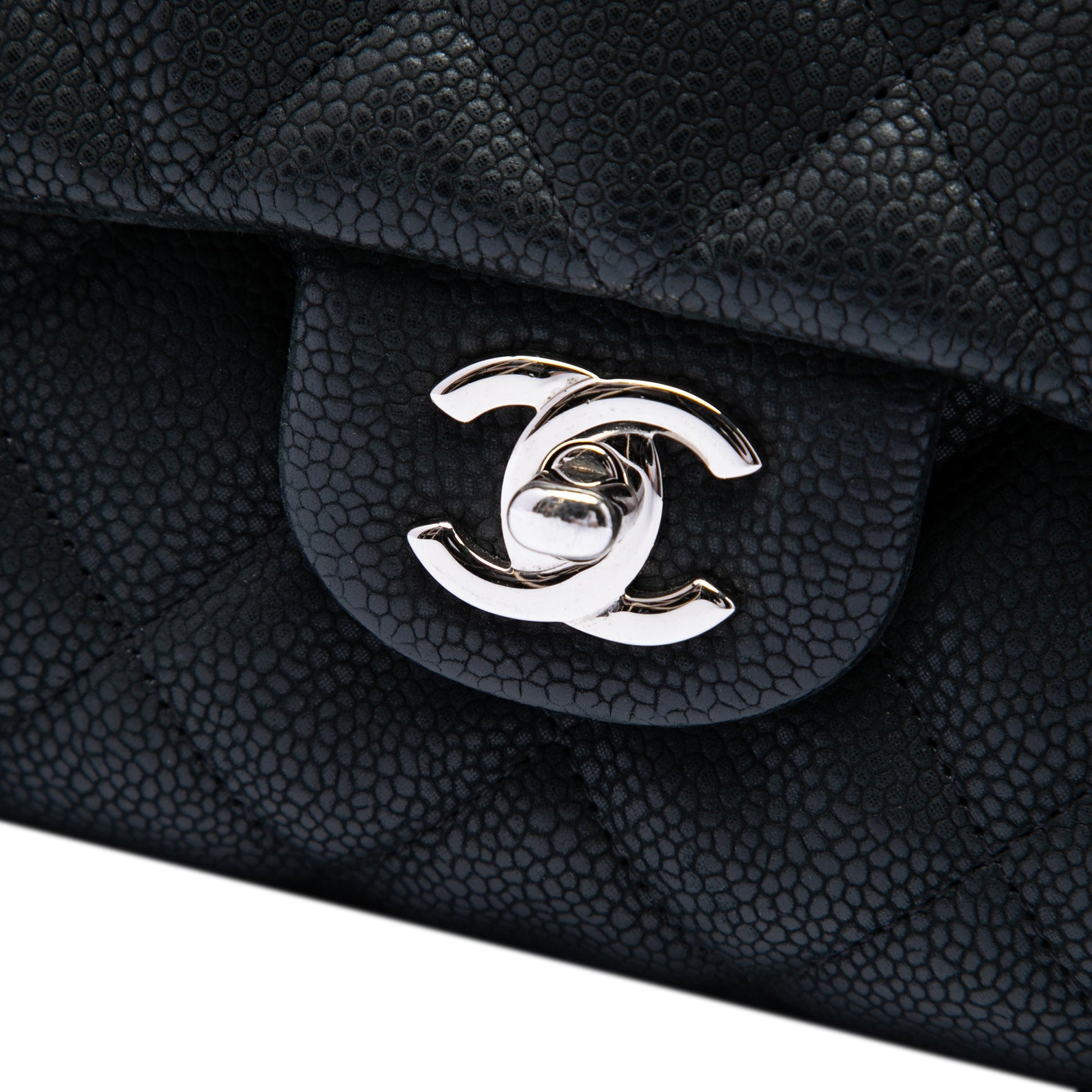 Chanel CC Quilted Caviar Flap Clutch with Chain