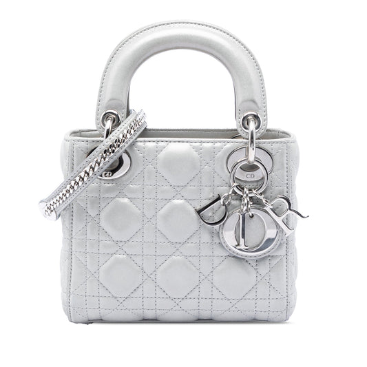 Dior Mini Iridescent Lambskin Cannage Lady Dior