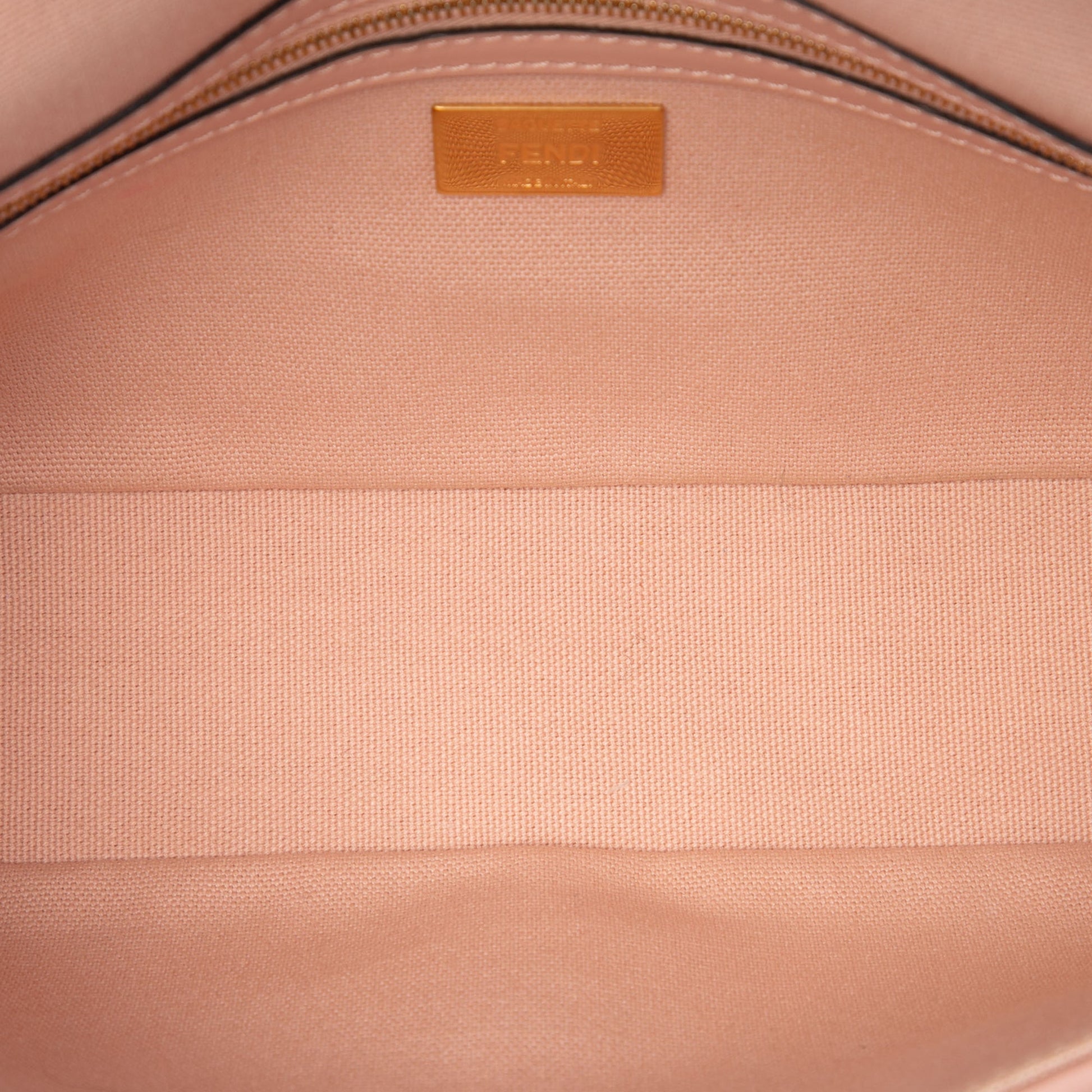 Fendi Zucca Embroidered Canvas Baguette Satchel
