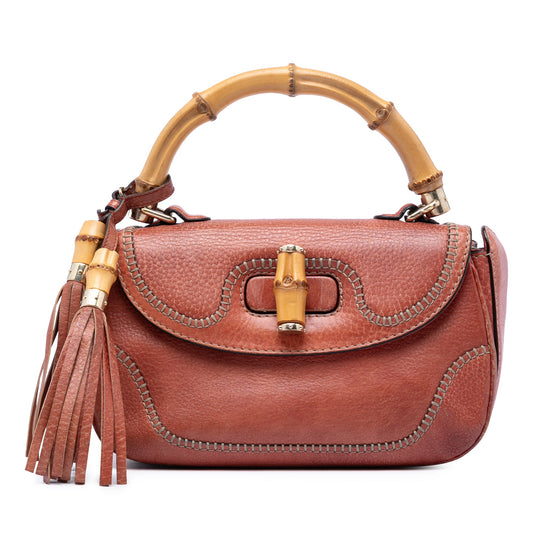 Gucci Medium Leather New Bamboo Satchel