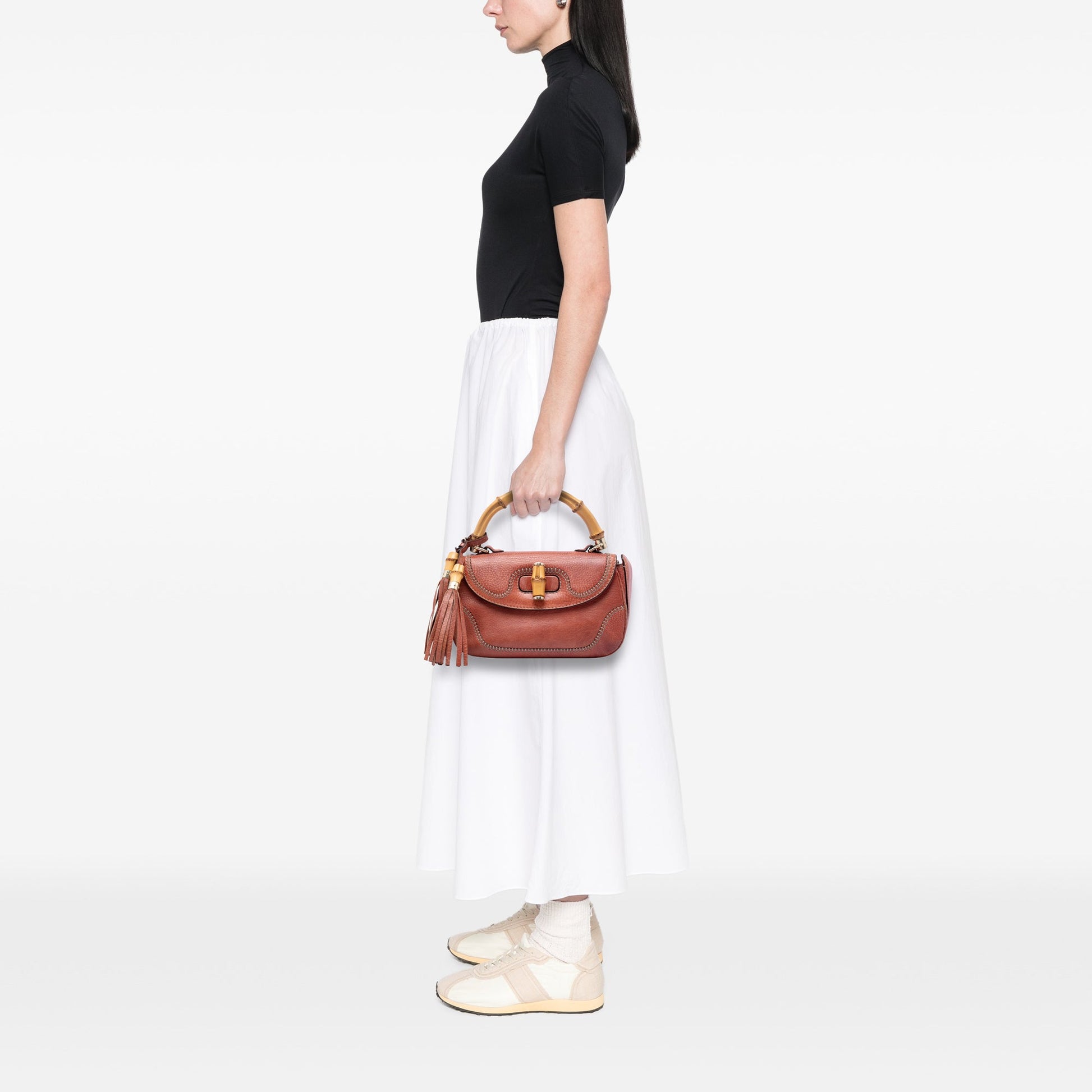 Gucci Medium Leather New Bamboo Satchel