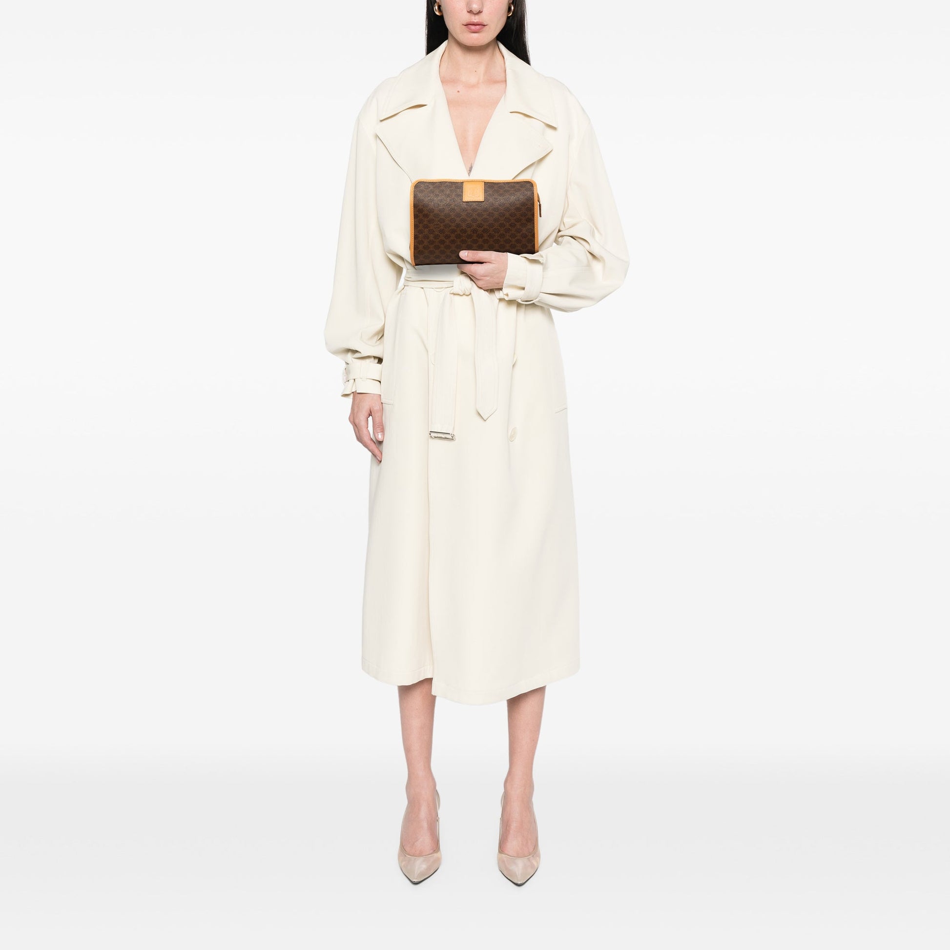 Celine Macadam Coated Canvas Clutch