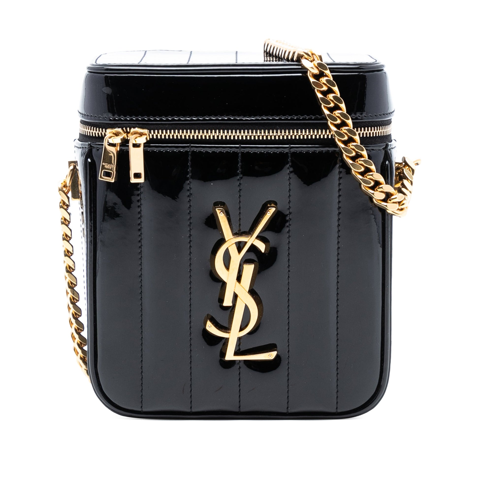 Saint Laurent Patent Vicky Vanity Bag