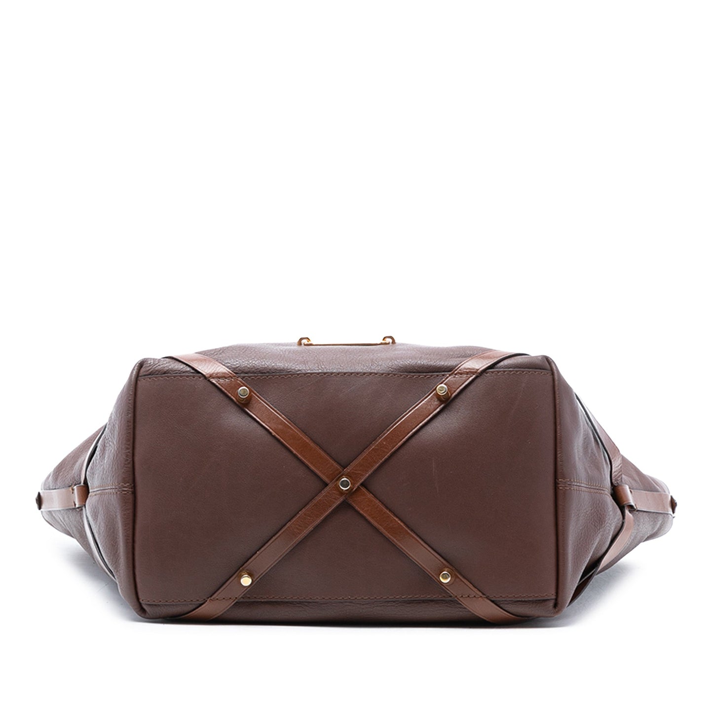 Burberry Medium House Check Trimmed Leather Salisbury Tote