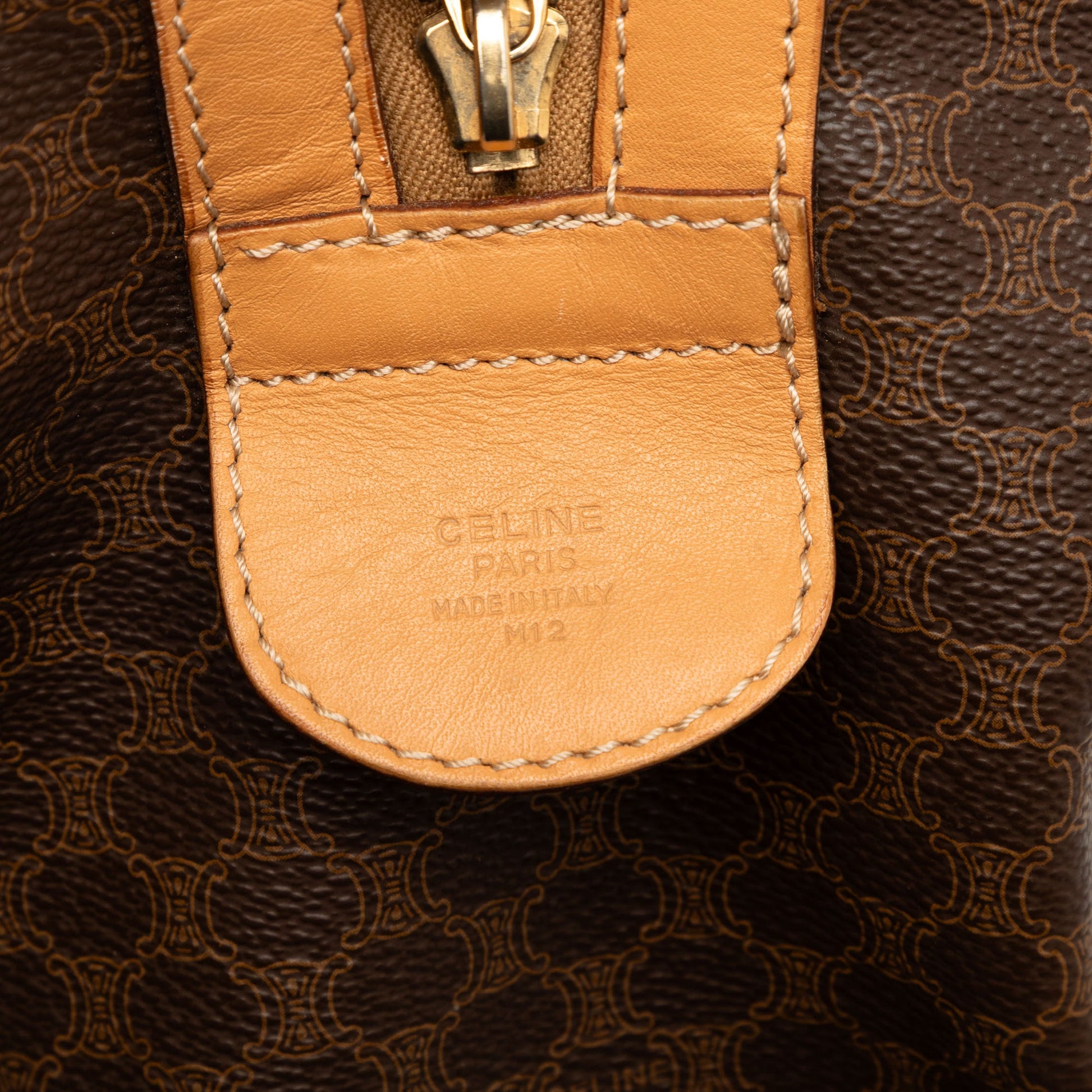 Celine Macadam Coated Canvas Boston Bag