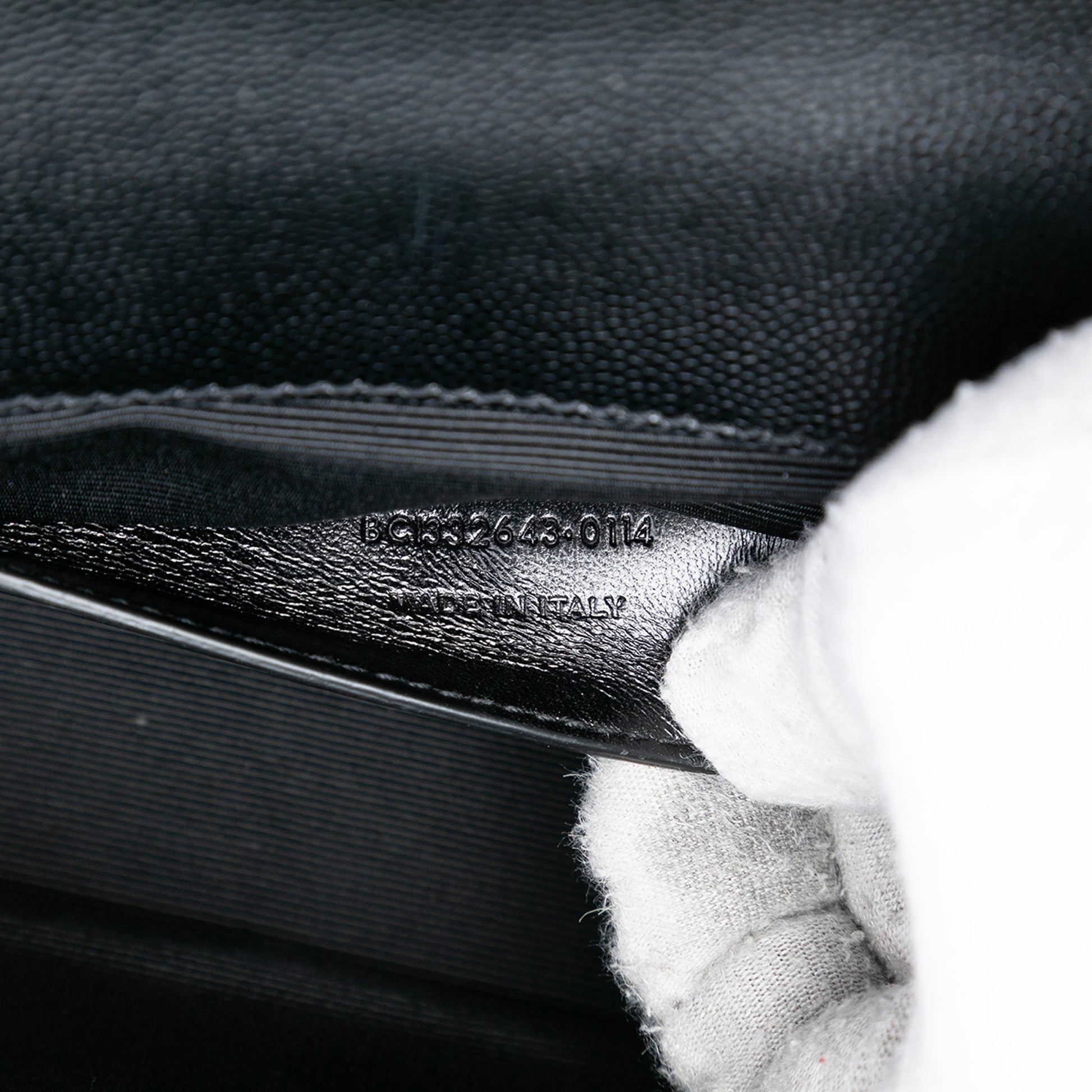 Saint Laurent Grain De Poudre Classic Monogram Studded Clutch