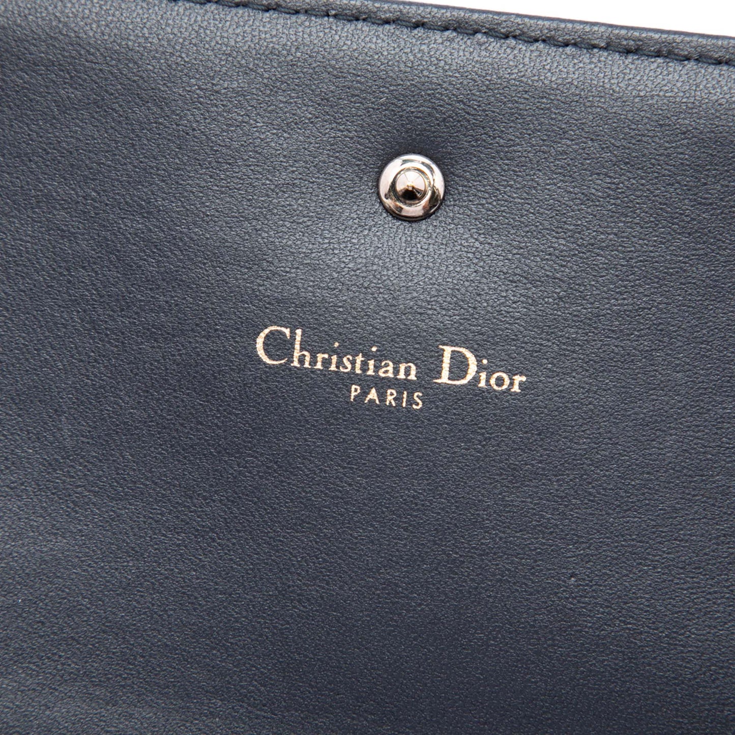 Dior Metallic Patent Microcannage Diorama Wallet on Chain