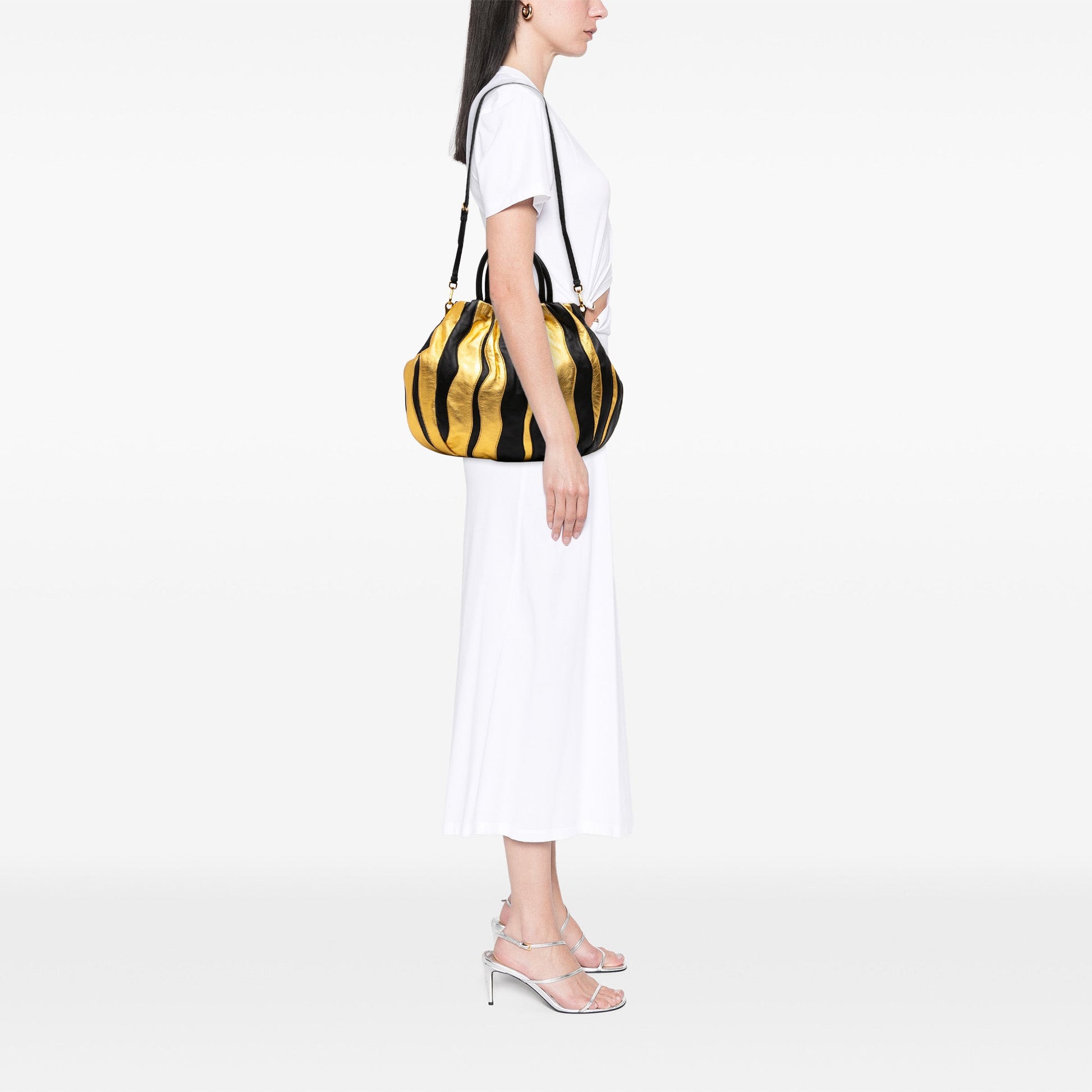 Prada Bicolor Nappa Waves Satchel
